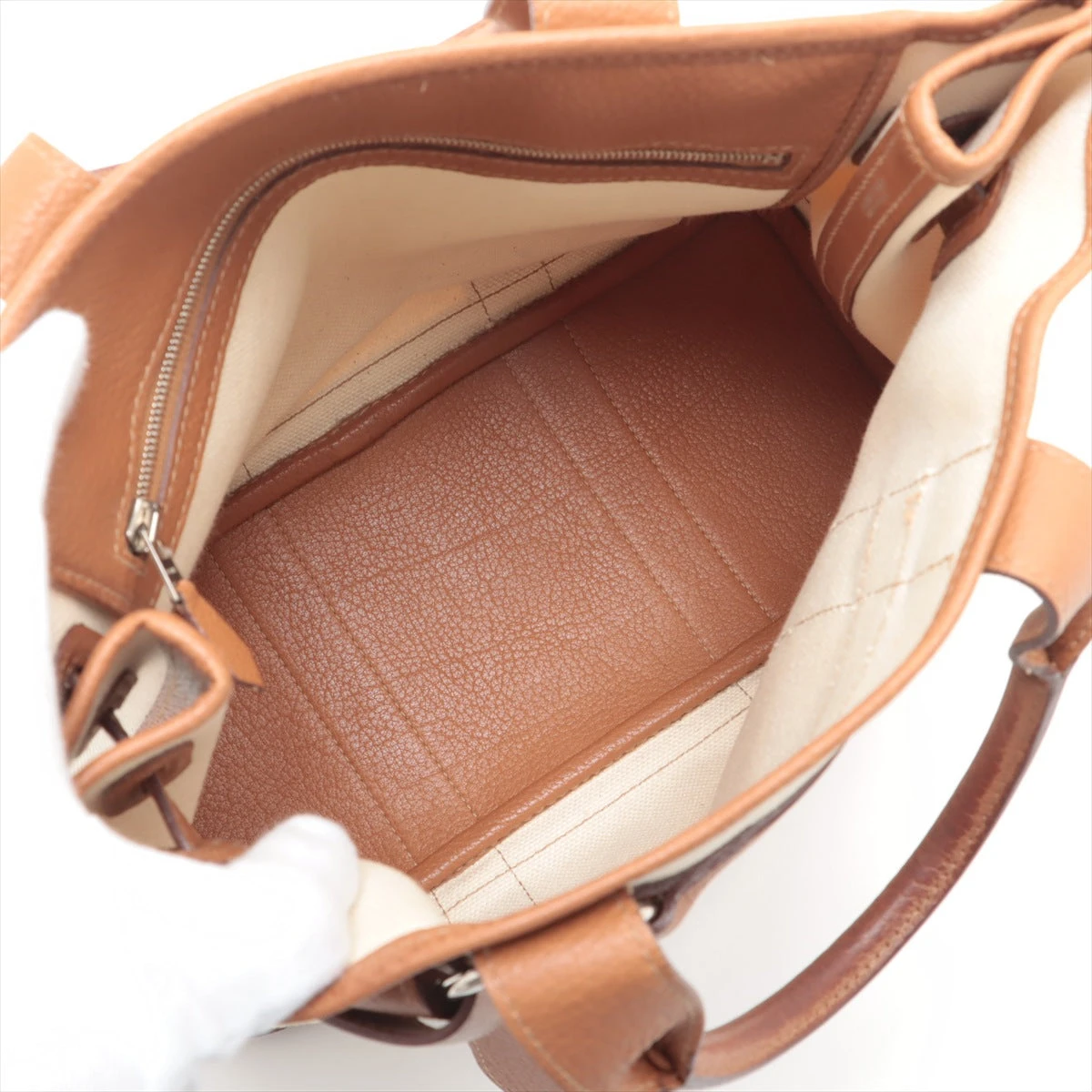 エルメスHERMES プティットサンチュール キャンバス/レザー ブラウン 2520033007045_1.jpg