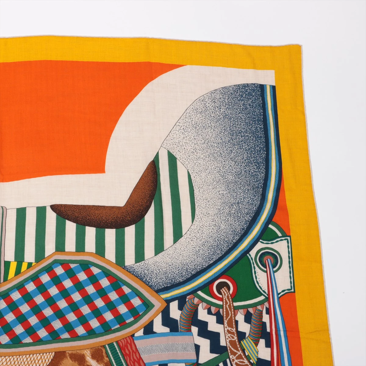【希少！早い者勝ち！】HERMES エルメス カレジェアン 空想の鞍 濃紺 エルメス カレジェアン La Selle Imaginaire 空想の鞍 ストール
