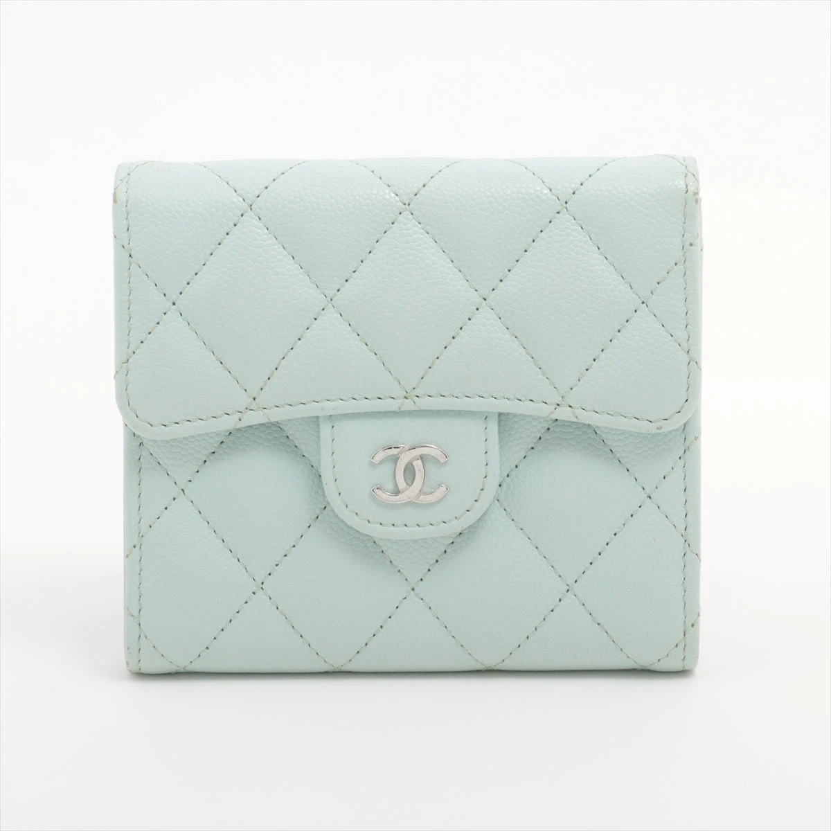 CHANEL マトラッセ コンパクトウォレット シルバー