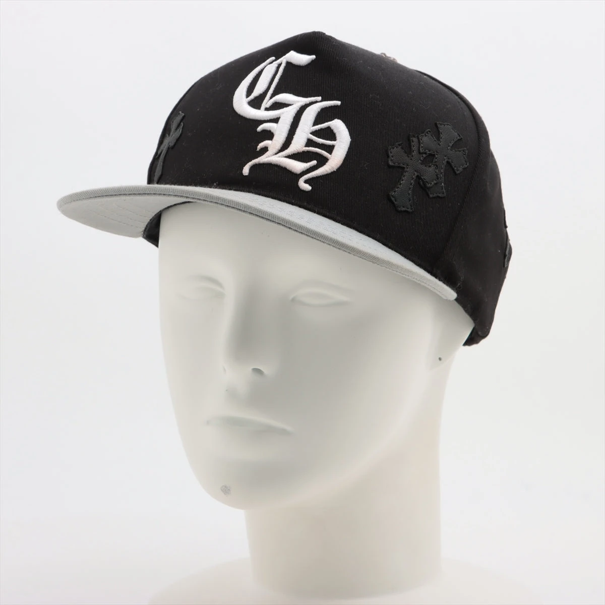 クロムハーツ ベースボール キャップ クロス パッチ ブラック × グレー