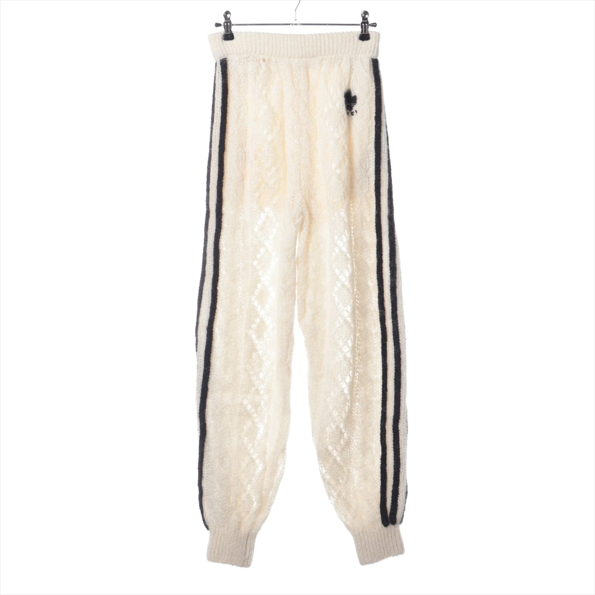 グッチ×アディダス モヘヤ×ナイロン×ウール ニットパンツ XS