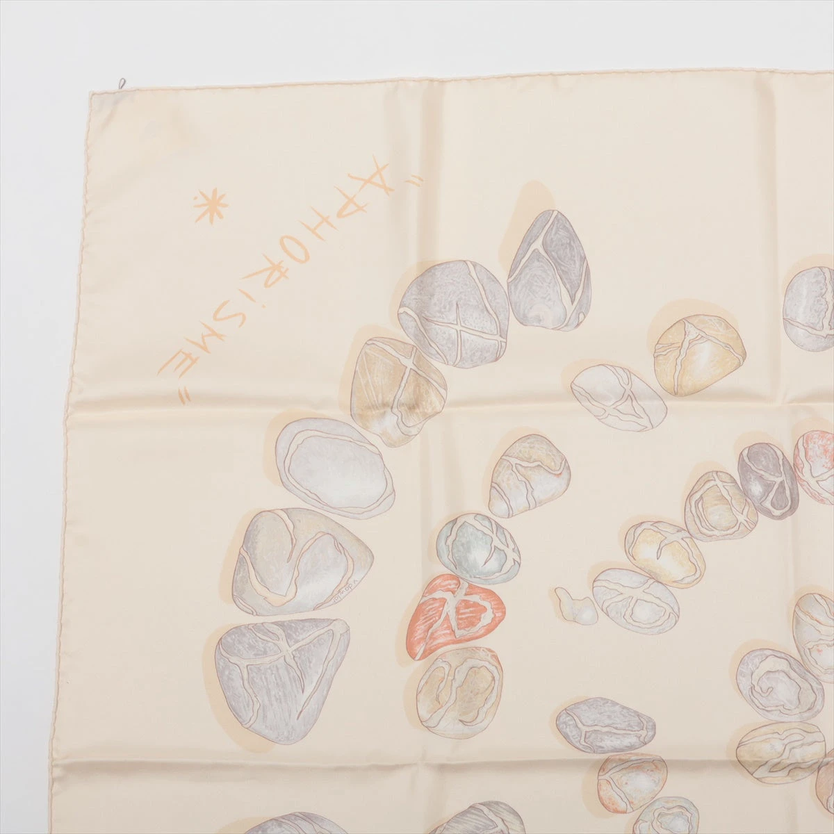 エルメス カレ90 ROUGEUR DES MATINAUX スカーフ シルク ベージュ