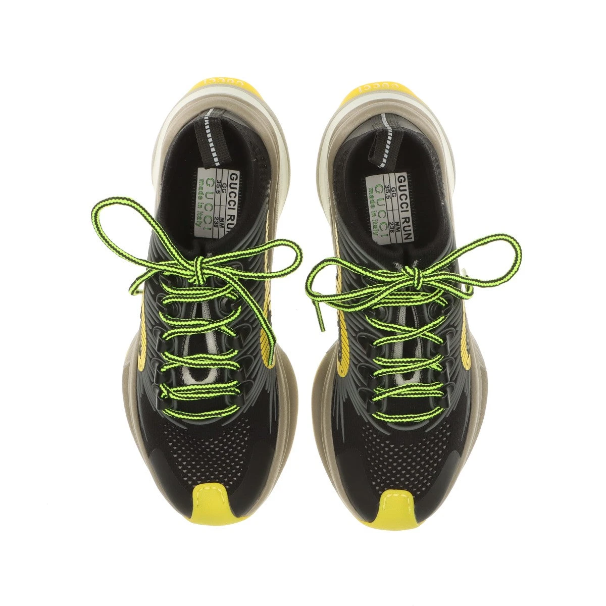 グッチ GUCCI RUN ラバー×ファブリック スニーカー 35.5 レディース 
