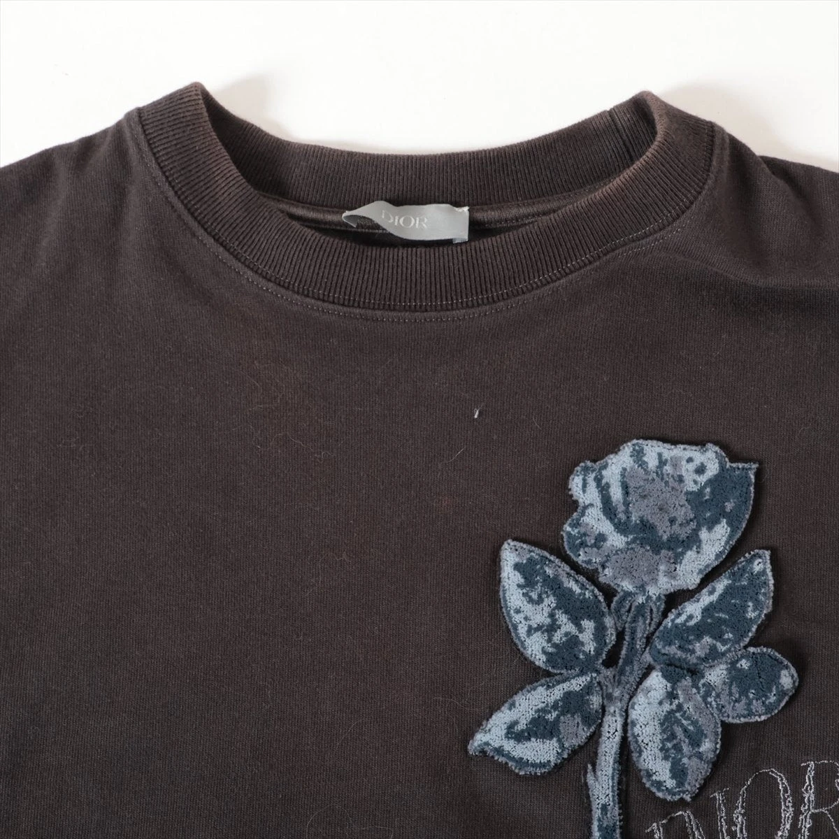 Dior X Alex Foxton Rose Embroidered Mens T-shirt Pink Small