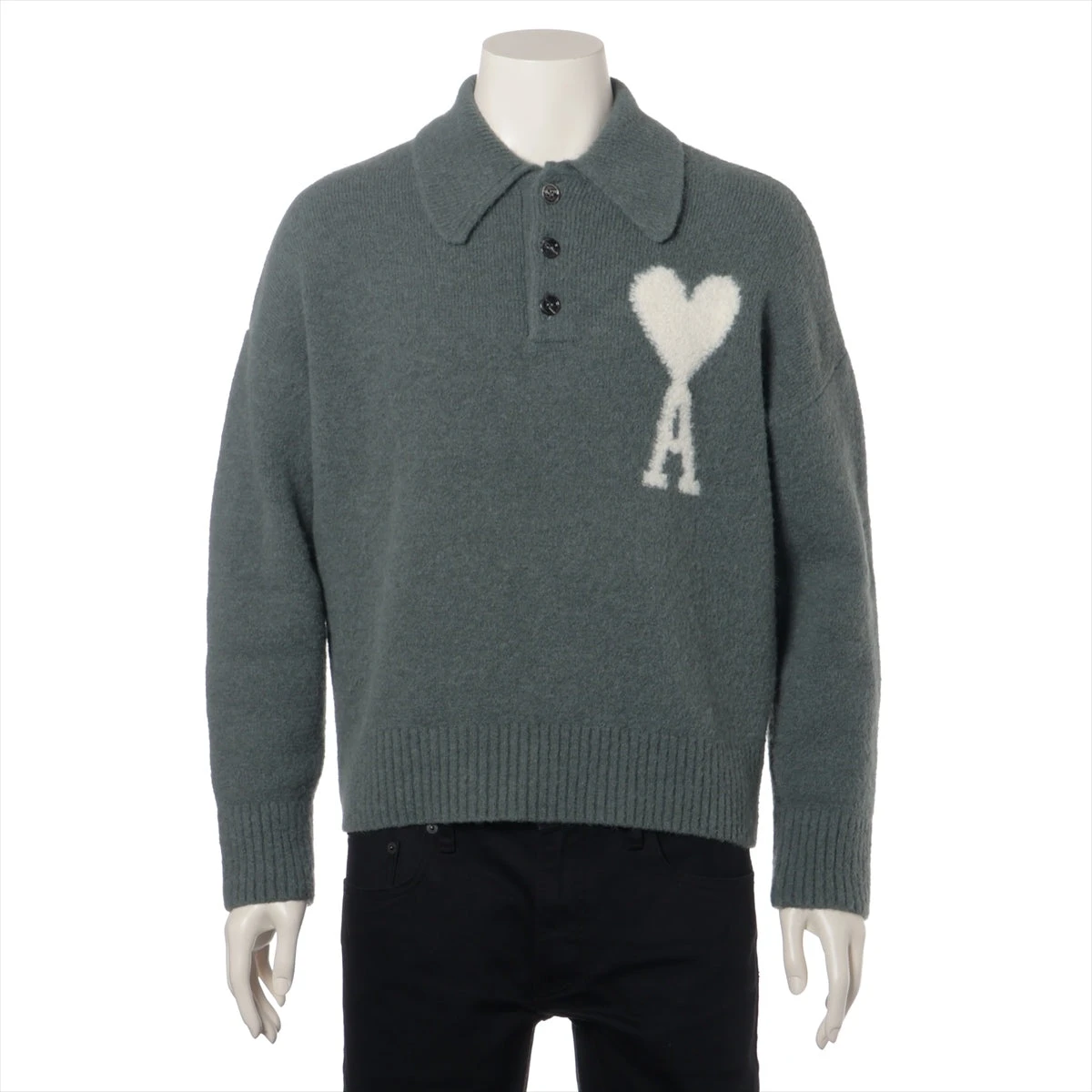 アミ アレクサンドルマテュッシ アルパカ ニット XS メンズ グリーン  