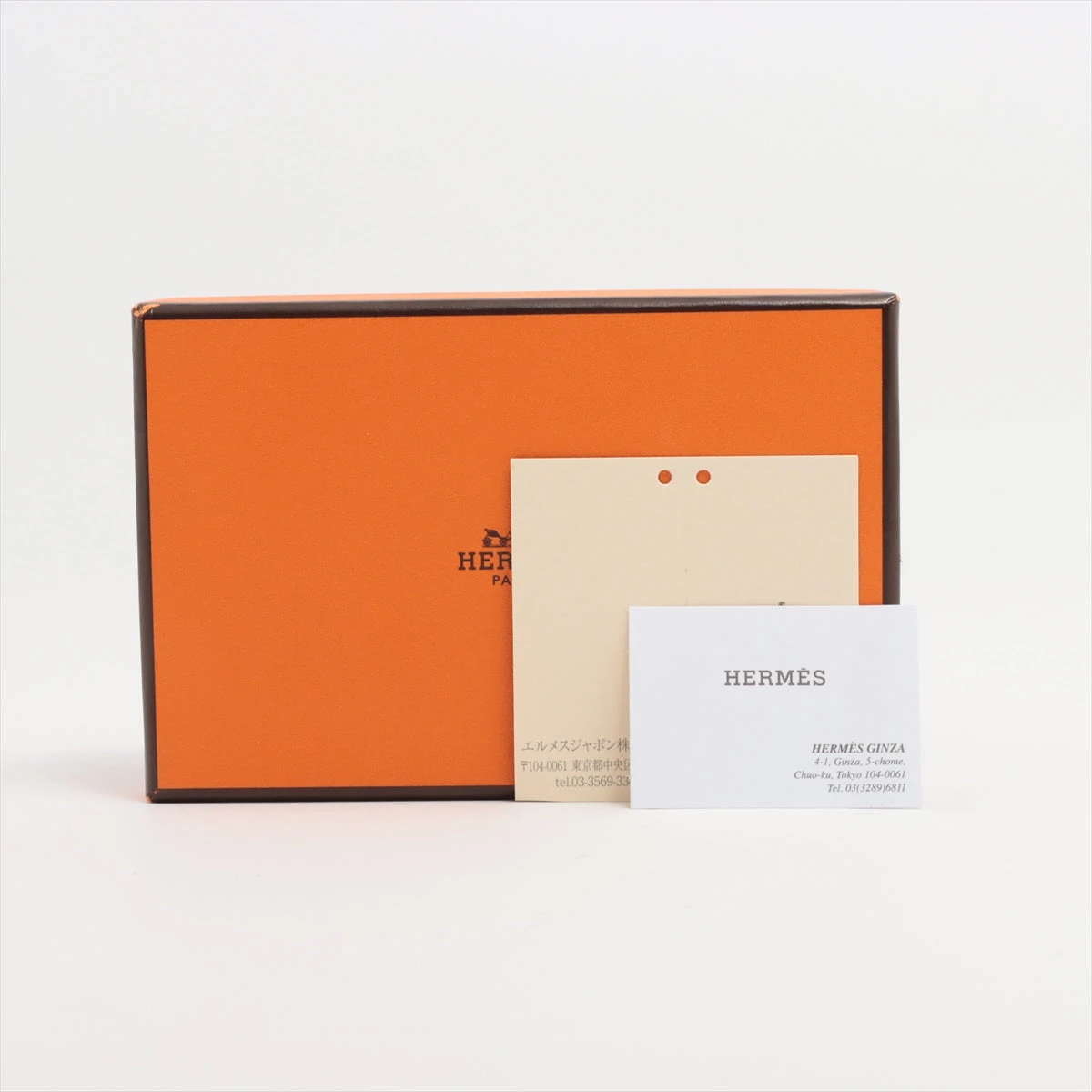 エルメス カルヴィ オーストリッチ カードケース ネイビー