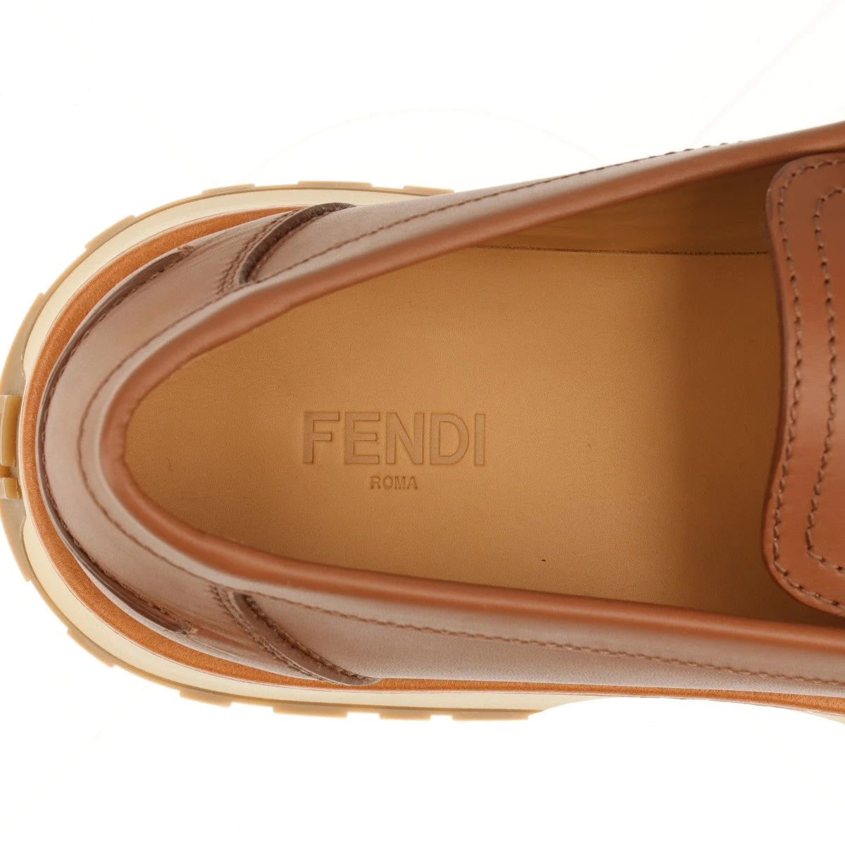 フェンディ ファースト レザー メタルヒール サンダル ブラウン系 FENDI - フェンディ FENDI FENDI × VERSACE FENDACE FF柄