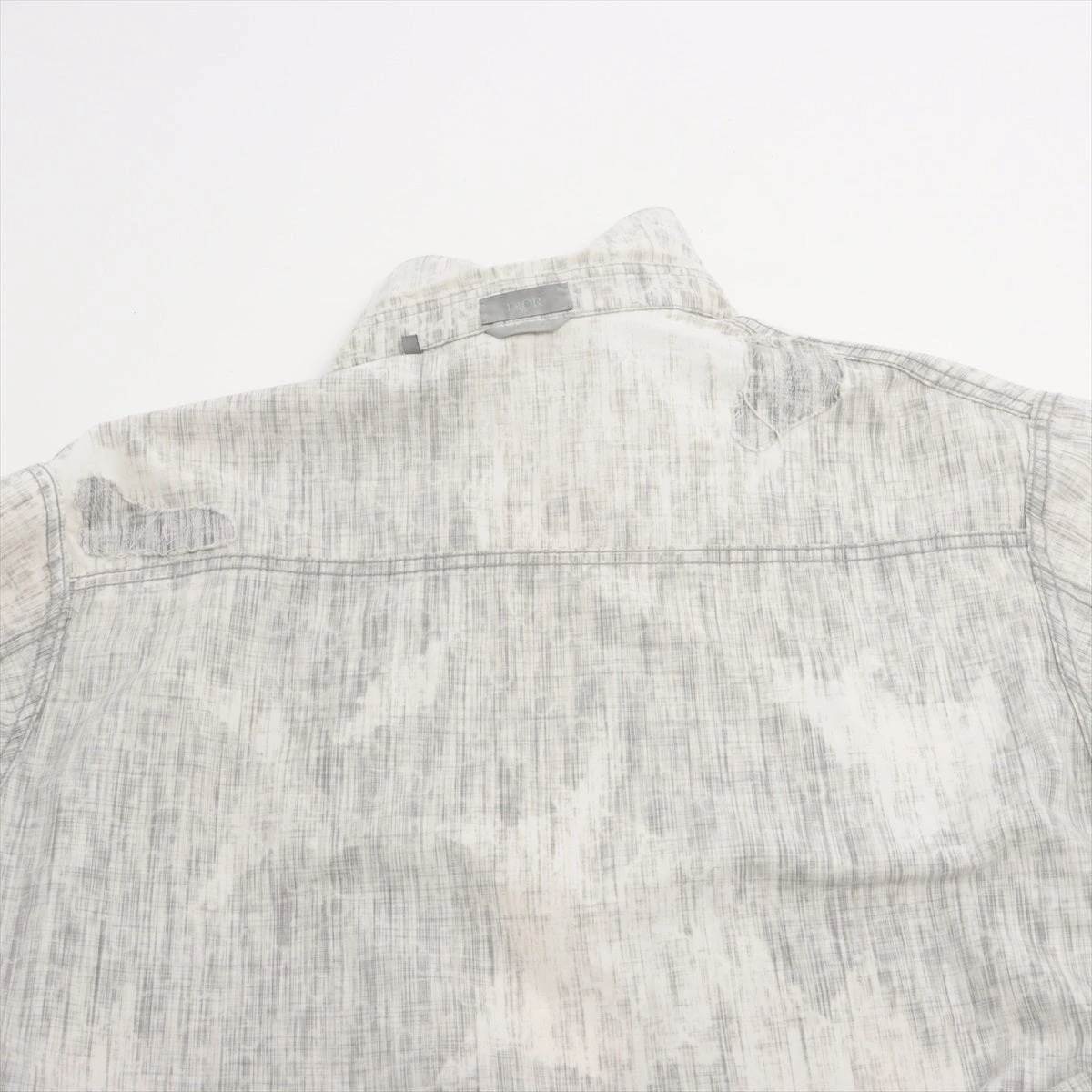 ディオール オブリーク コットン シャツ 41 メンズ グレー×ホワイト