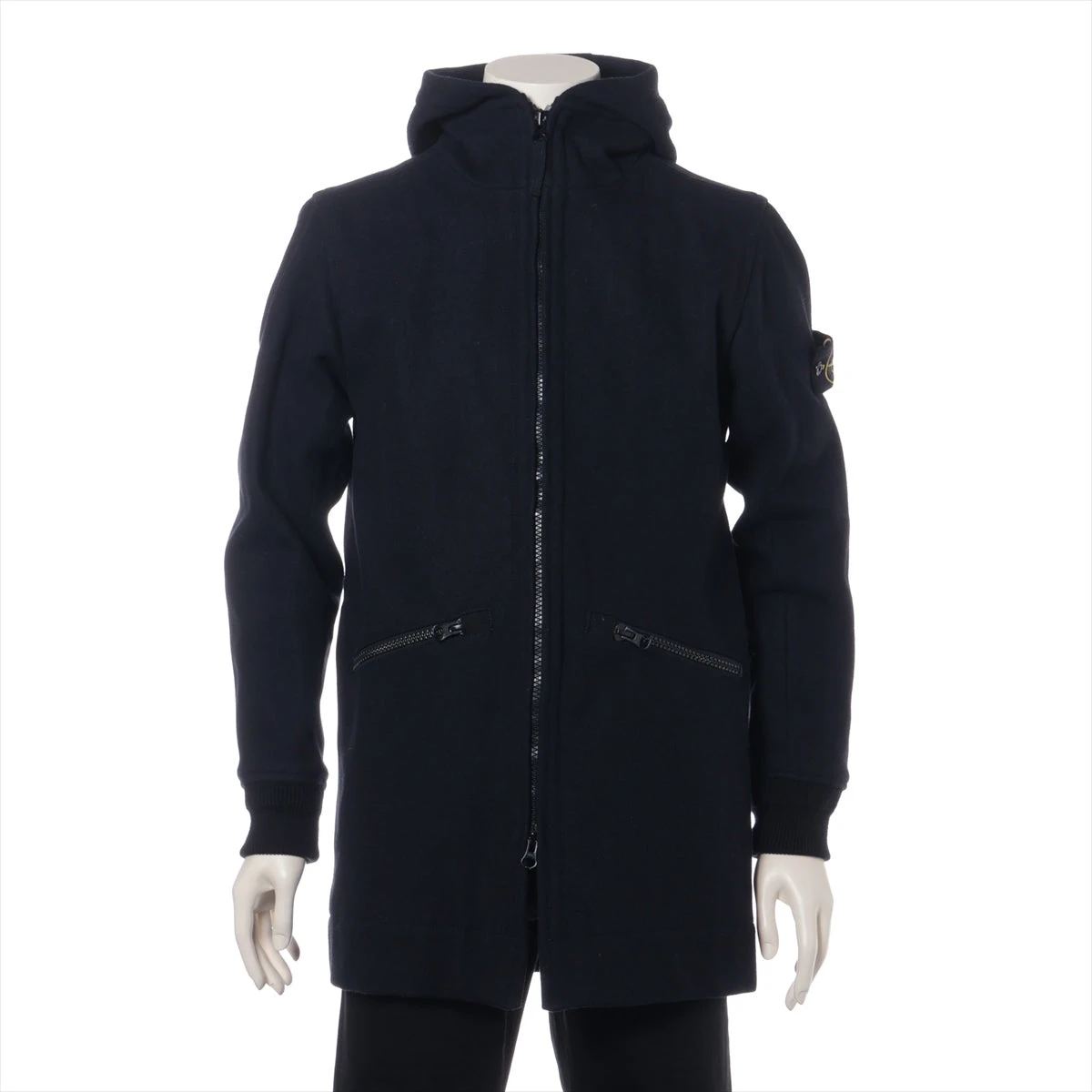 ストーンアイランド ウール×ナイロン コート S メンズ ネイビー