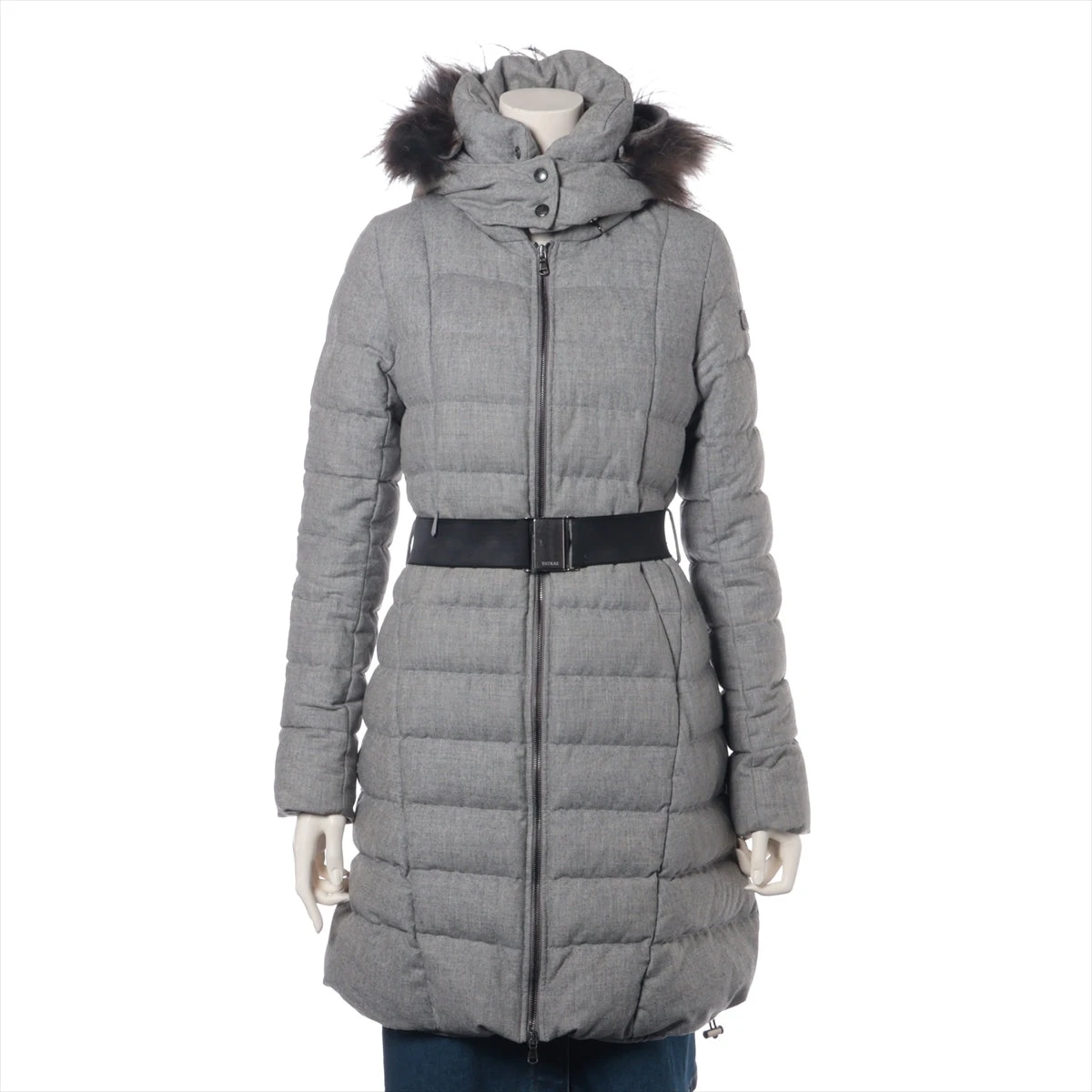 良品　タトラス　カシミヤ　プレマ ダウンコート 女優襟 グレー Aラインバルーン 良品 タトラス カシミヤ プレマ ダウンコート 女優襟 グレー A