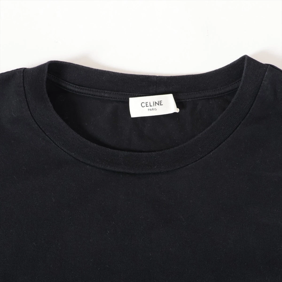 セリーヌ コットン Tシャツ M メンズ ブラック 2X681671Q A3337173 