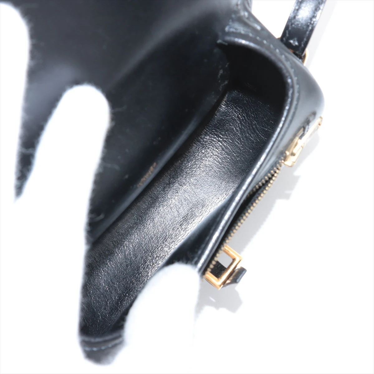 エルメス バルドゴルフ ボックスカーフ ブラック ゴールド金具 ○Y 