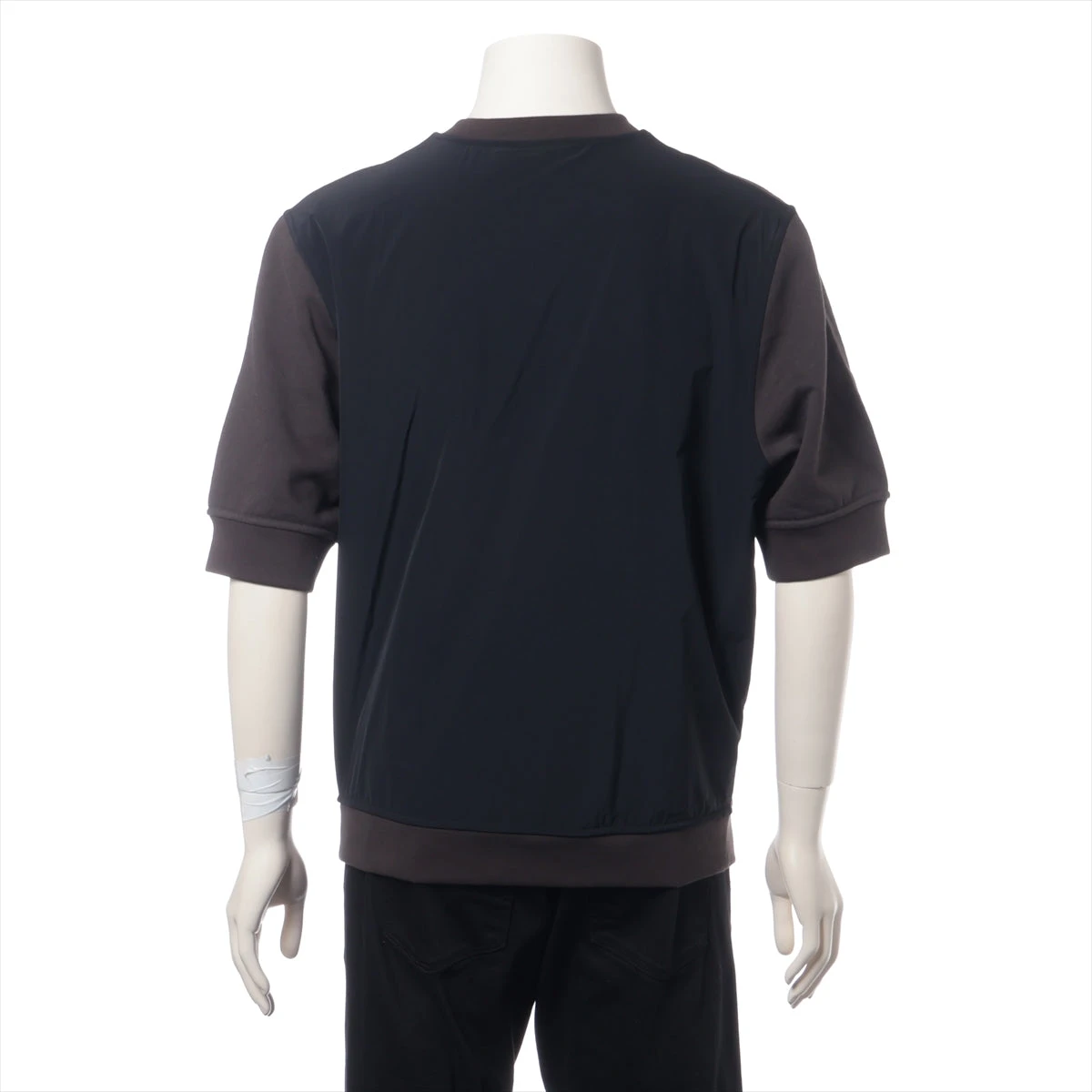 エルメス コットン×ナイロン Tシャツ L メンズ カーキ×ブラック 41