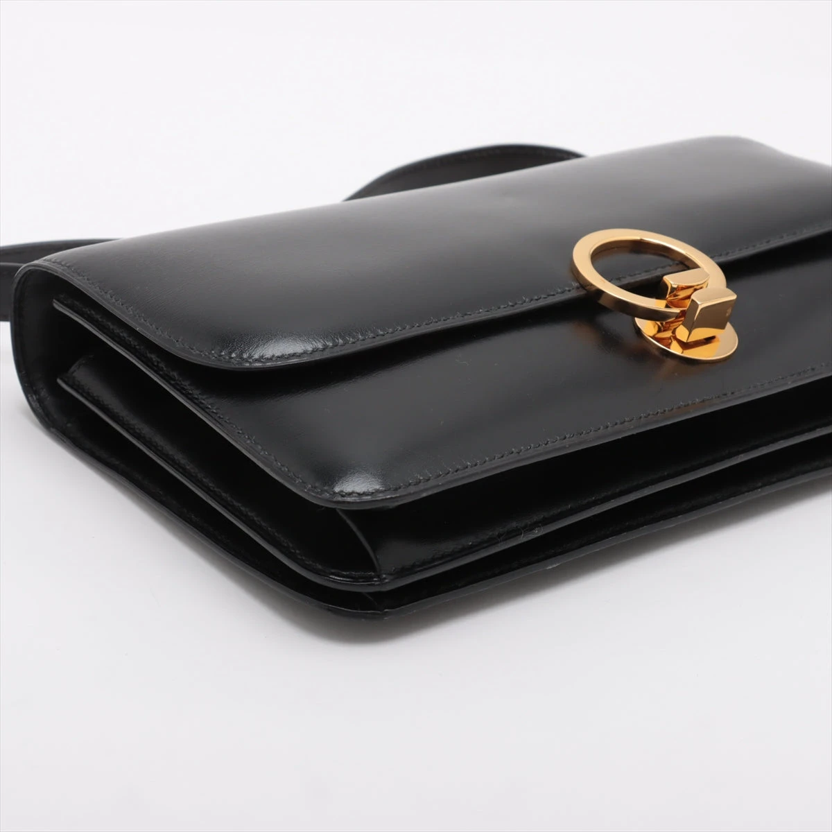 に*む様 HERMES ゴールド ブラック オープンリング 箱付き エルメス HERMES クルードゥHリング ゴールド K18ゴールド