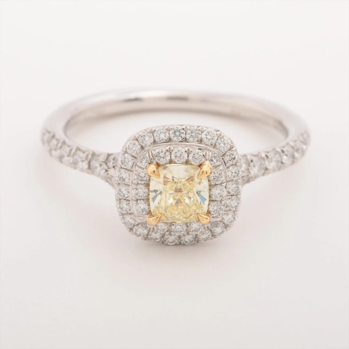 ティファニー ソレスト イエローダイヤ ダイヤ リング 750(YG)×Pt950