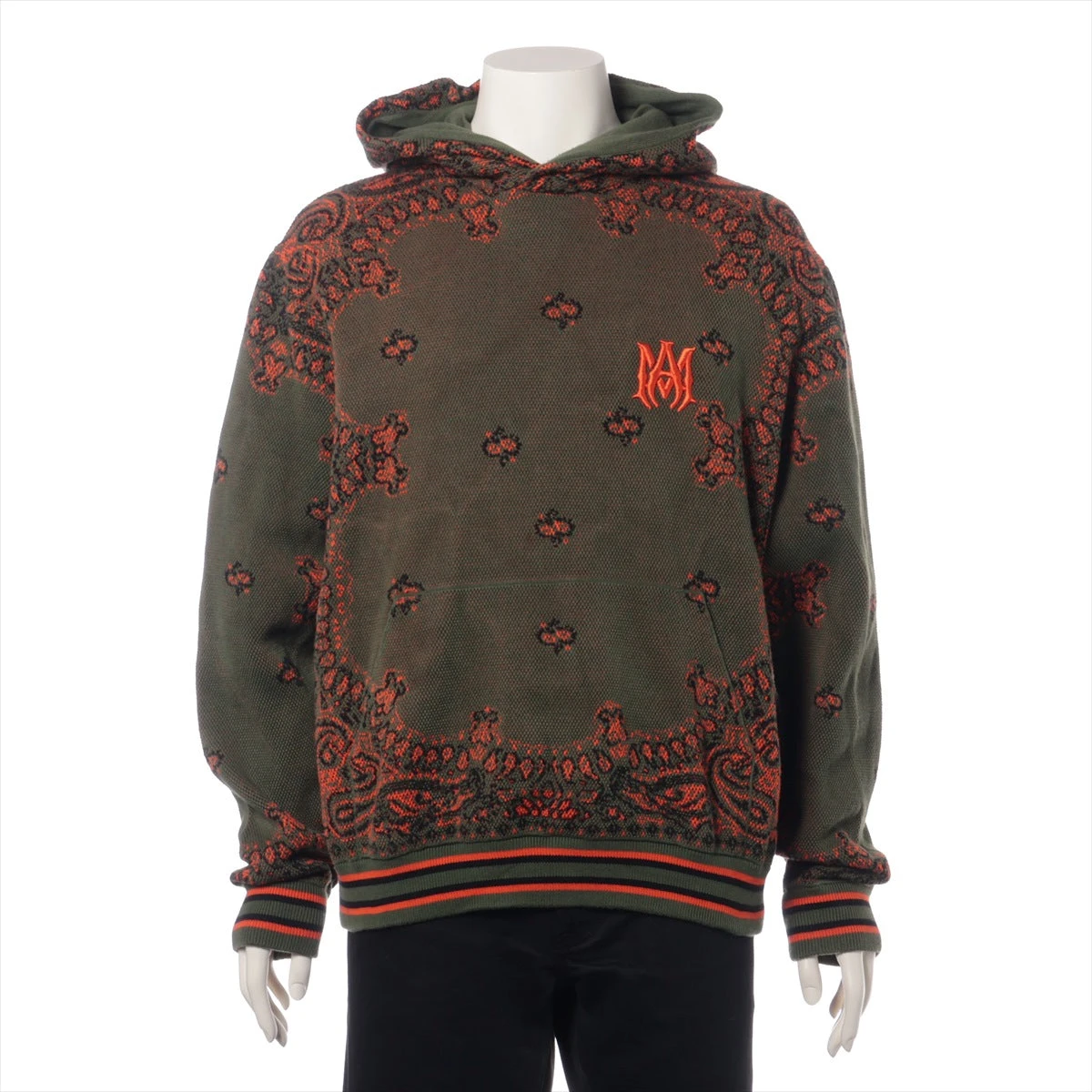 アミリ コットン×カシミヤ パーカー XL メンズ グリーン