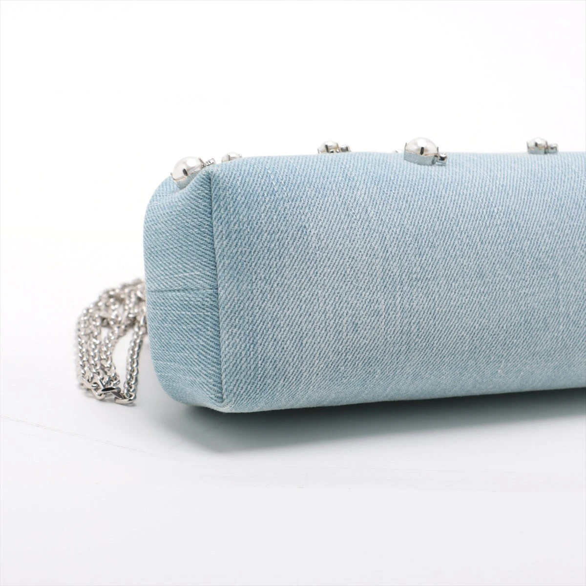ロジェヴィヴィエ デニム チェーンショルダーバッグ ブルー VP010016