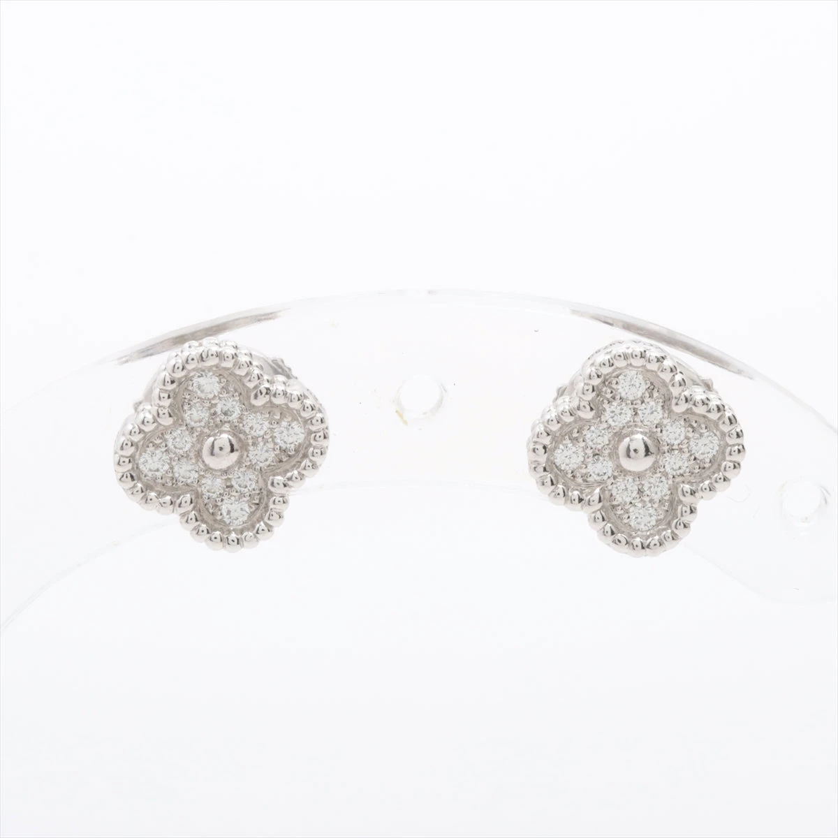 VanCleef＆Arpels スウィート アルハンブラ ダイヤモンドピアス スウィート アルハンブラ ピアス 18K ホワイトゴールド