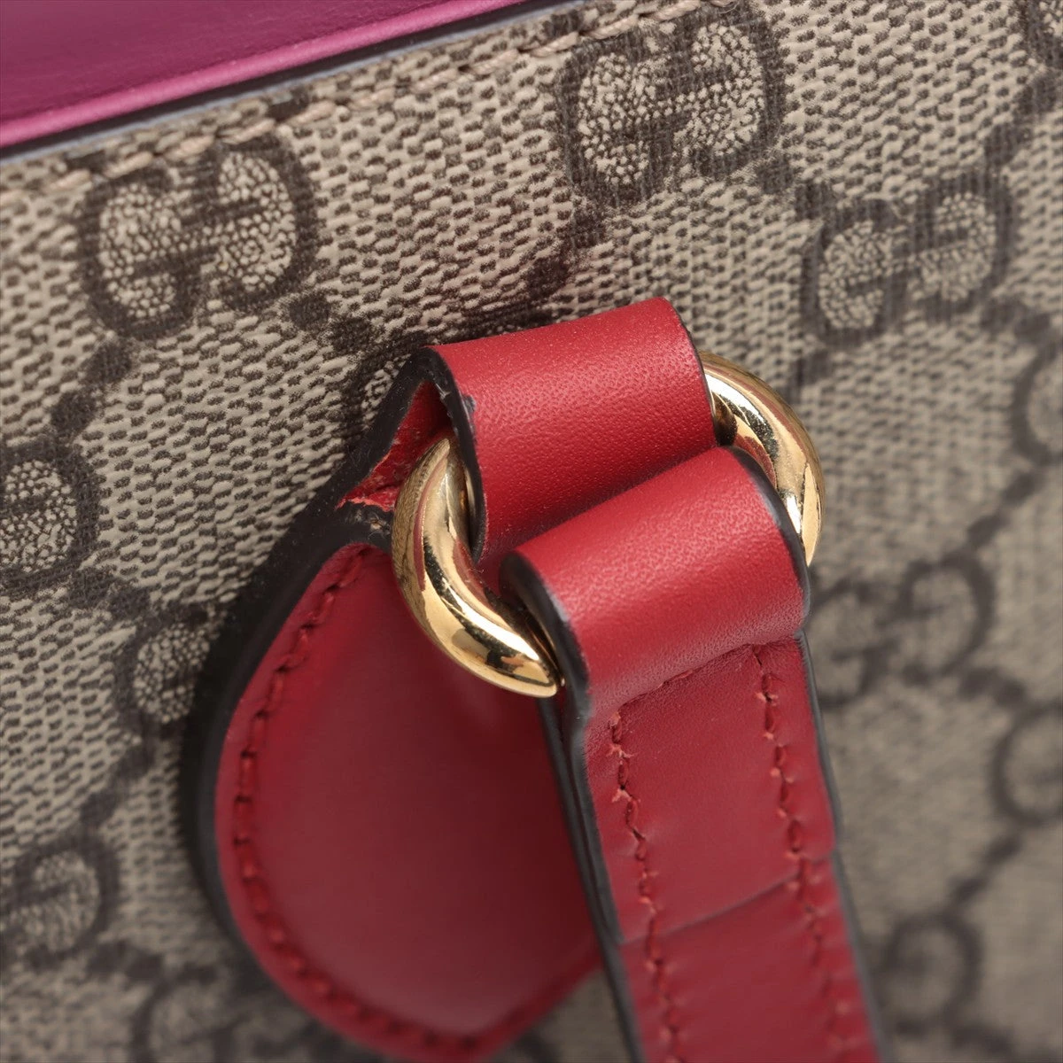 GUCCI GGスプリーム トートバッグ 415721 PVC レザー レッド