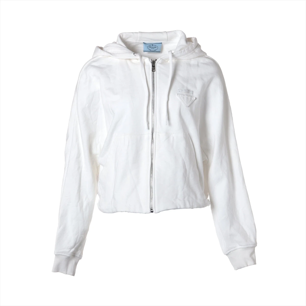 プラダ 22年 コットン パーカー XS レディース ホワイト 138590  