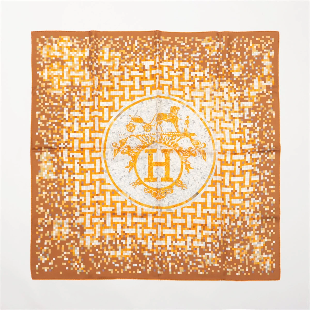 HERMES/エルメス カレ90 モザイク シルク スカーフ b_127 HERMES/エルメス カレ90 モザイク シルク スカーフ b_127
