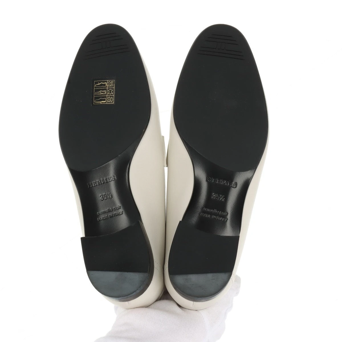 エルメス パリ キャンバス×レザー ローファー EU35 1/2 レディース