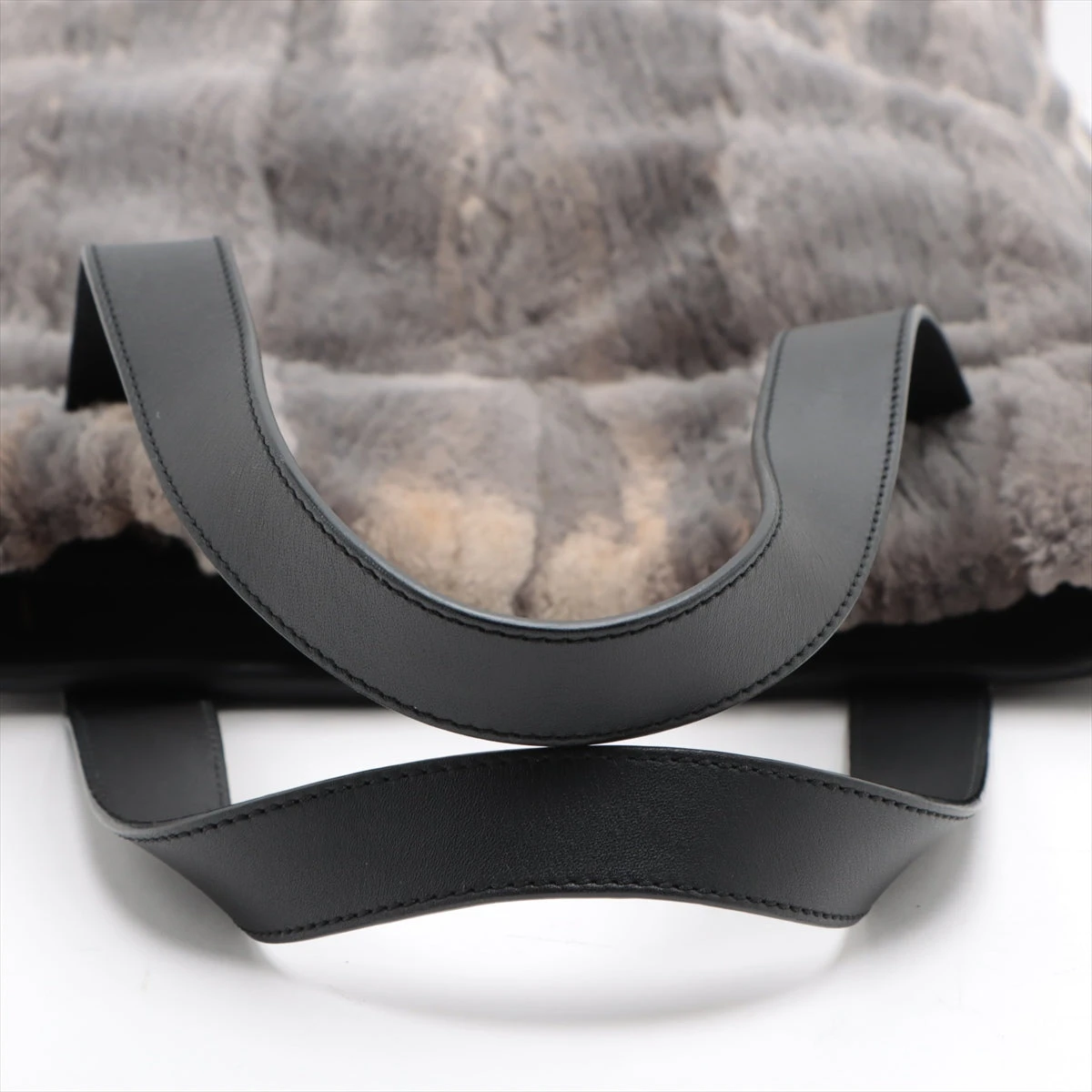 ロエベ ファー×レザー トートバッグ グレー A3333472｜中古ブランド品