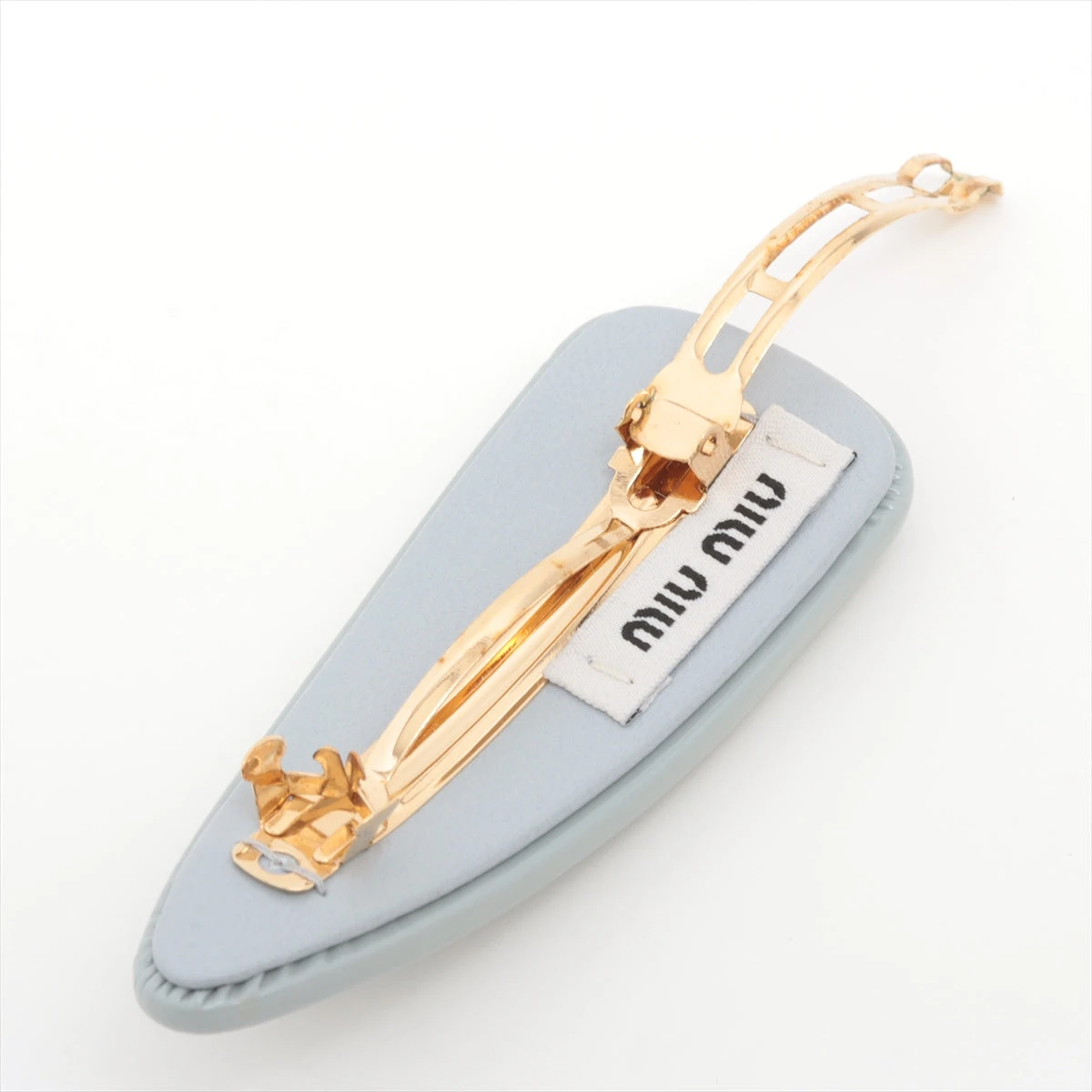 ミュウミュウヘアバレッタ レザーヘアクリップ　新品未使用 ミュウミュウ miu MIUMIU ミュウミュウ バレッタ 5IF092 069 レディース