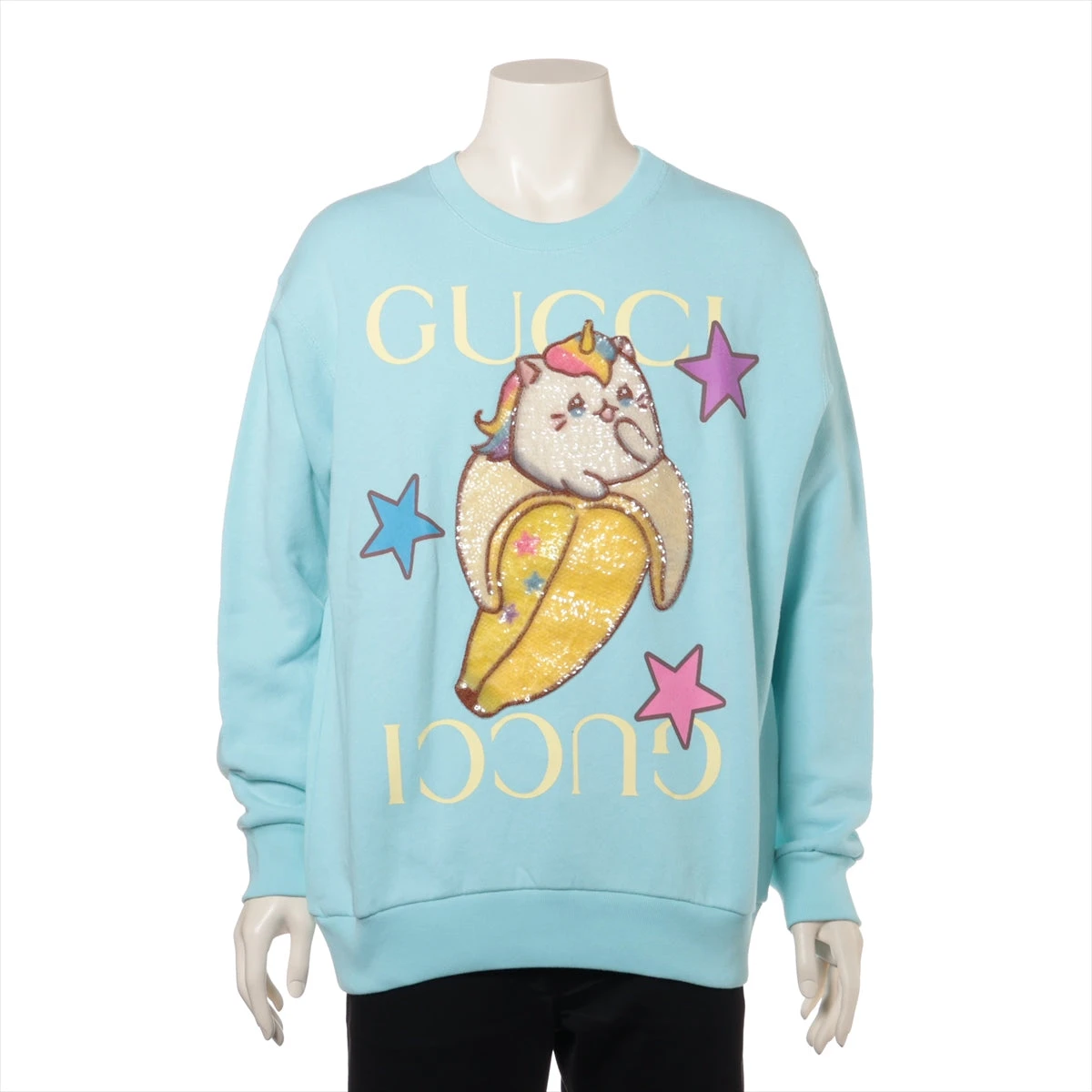 【新品・未使用品】GUCCI グッチ×ばなにゃ　スパンコール　スウェット　M グッチ×ばなにゃ トップス｜中古ブランド品・ブランド古着通販