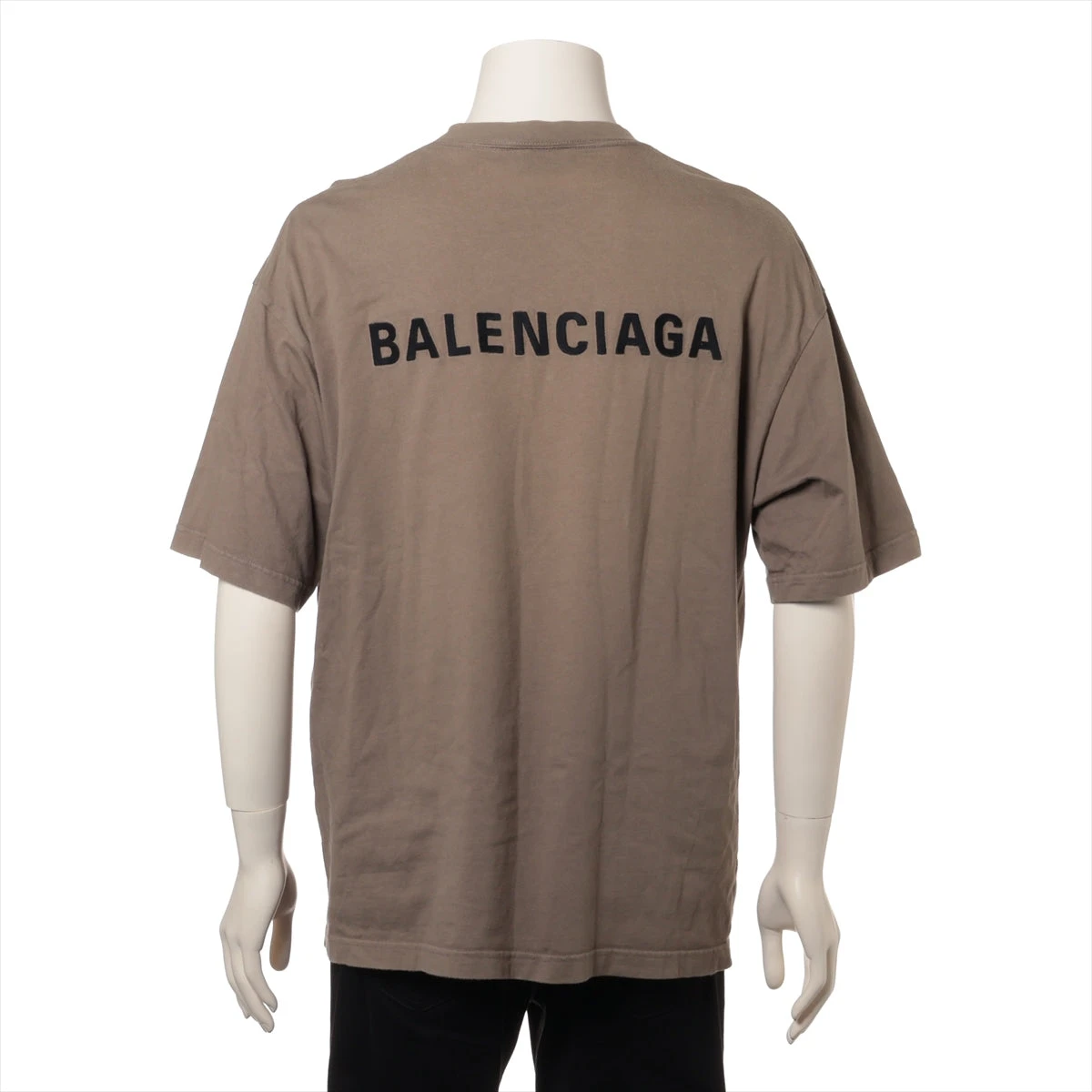 バレンシアガ 21年 コットン Tシャツ M ブラウン 612966 左肩穴