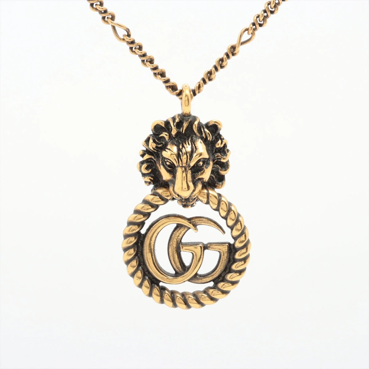 グッチ ライオンヘッド ネックレス GP ゴールド A3351366｜中古 