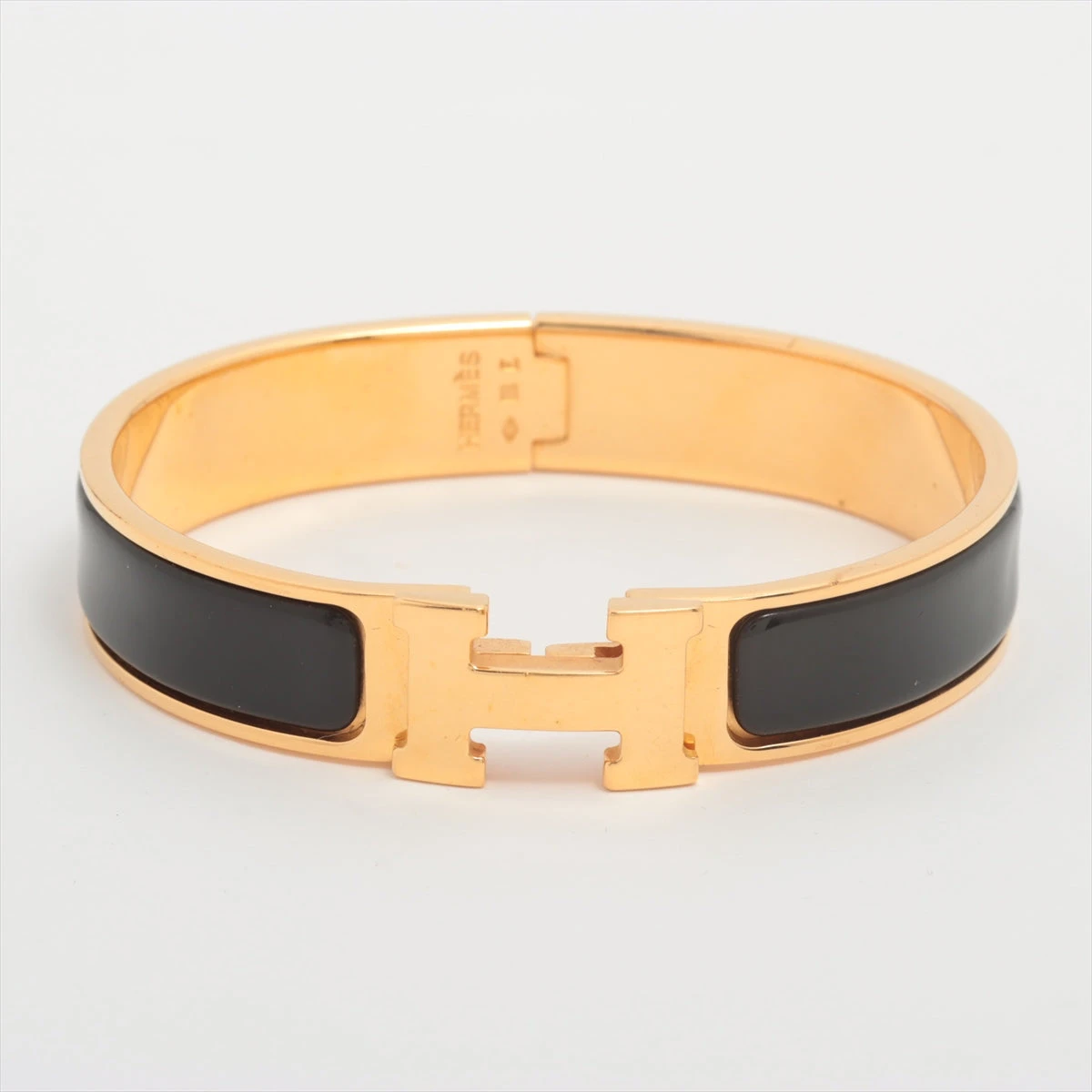 Hermès　クリックH ゴールド ブラック バングル S HERMES エルメス バングル ブレスレット クリックH ブラック GM