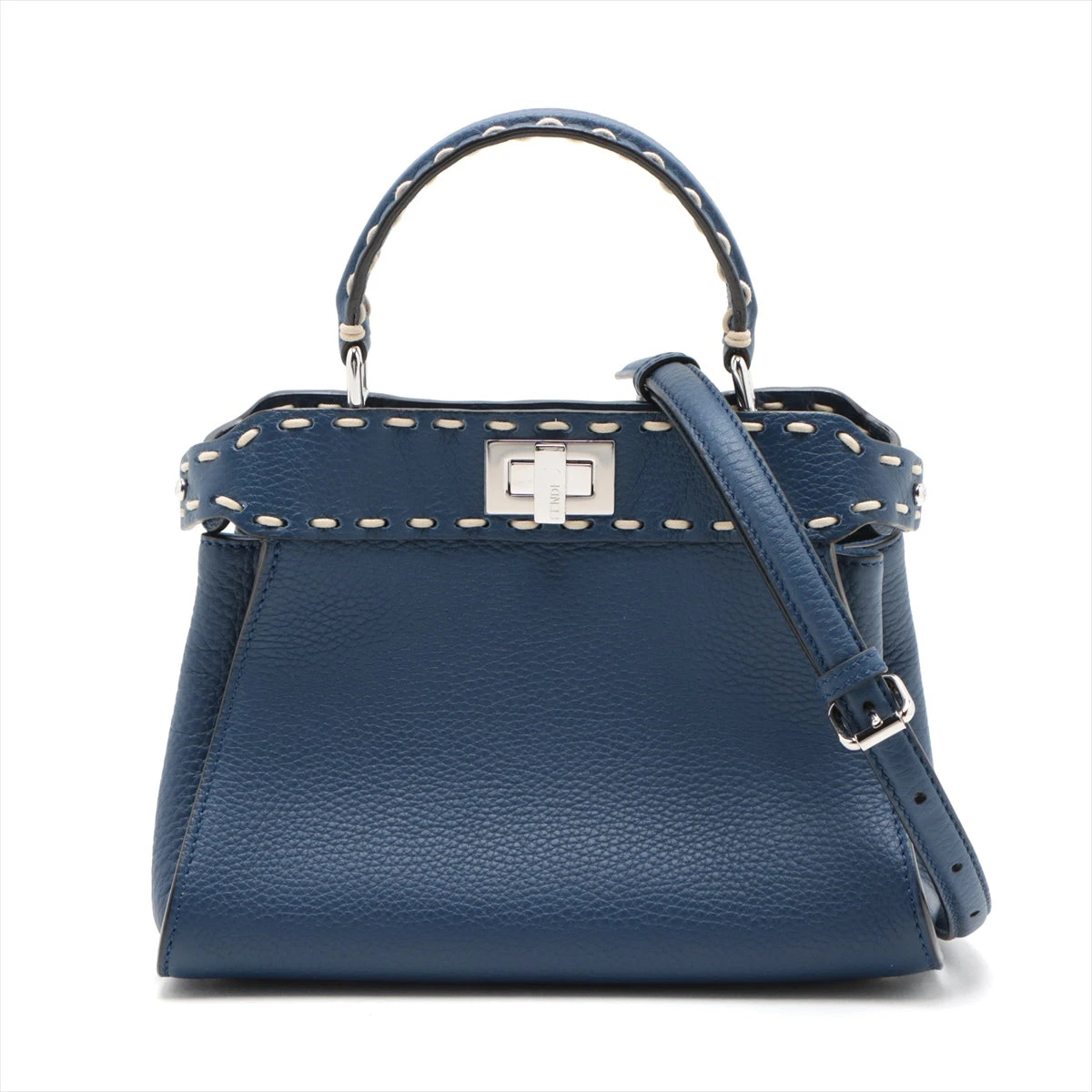 FENDI ピーカブー　ミニ　スモール　セレリア レザー　ネイビー FENDI ピーカブーミニスモールセレリア レザーネイビー