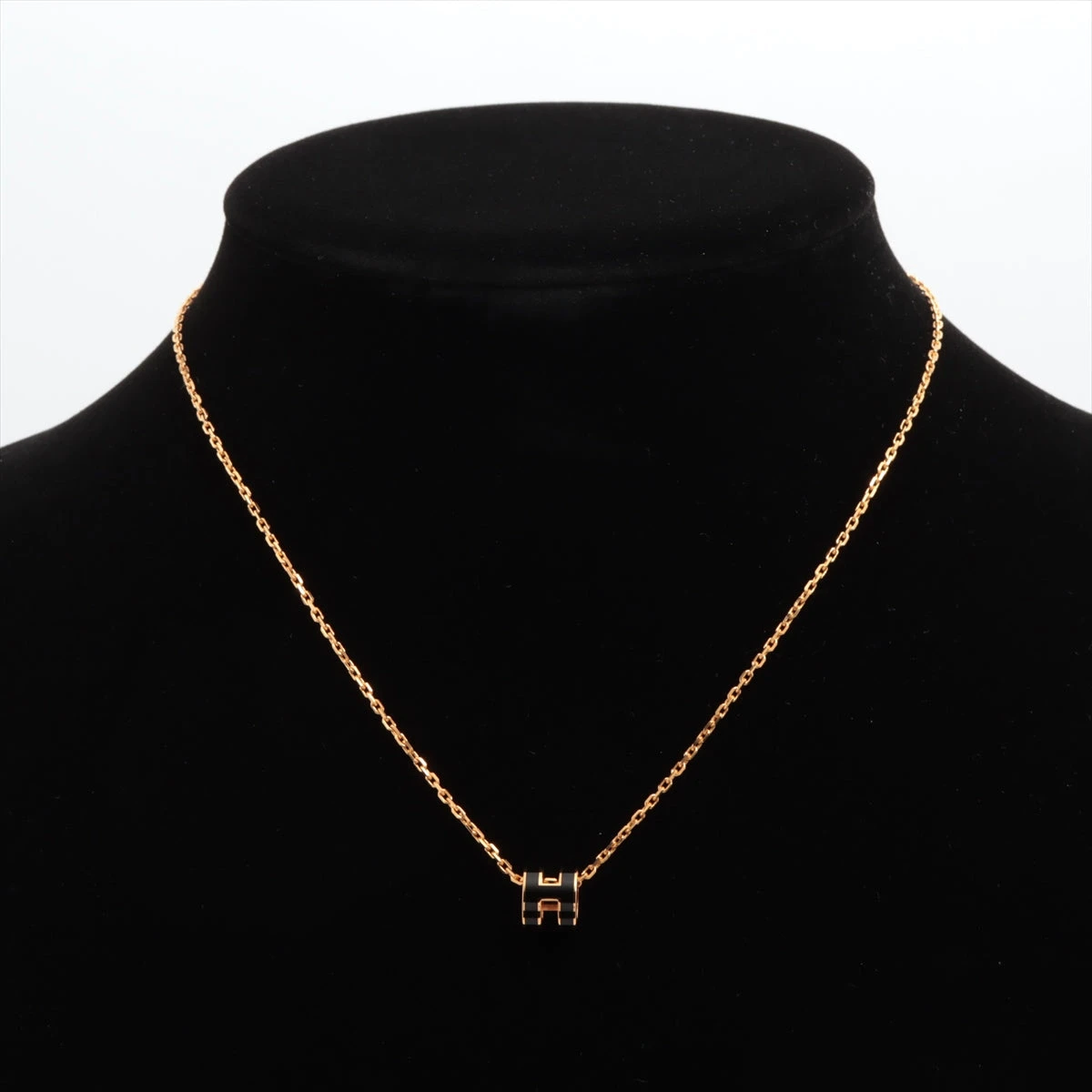 エルメス ミニポップアッシュH GD0244 ネックレス GP ブラック 