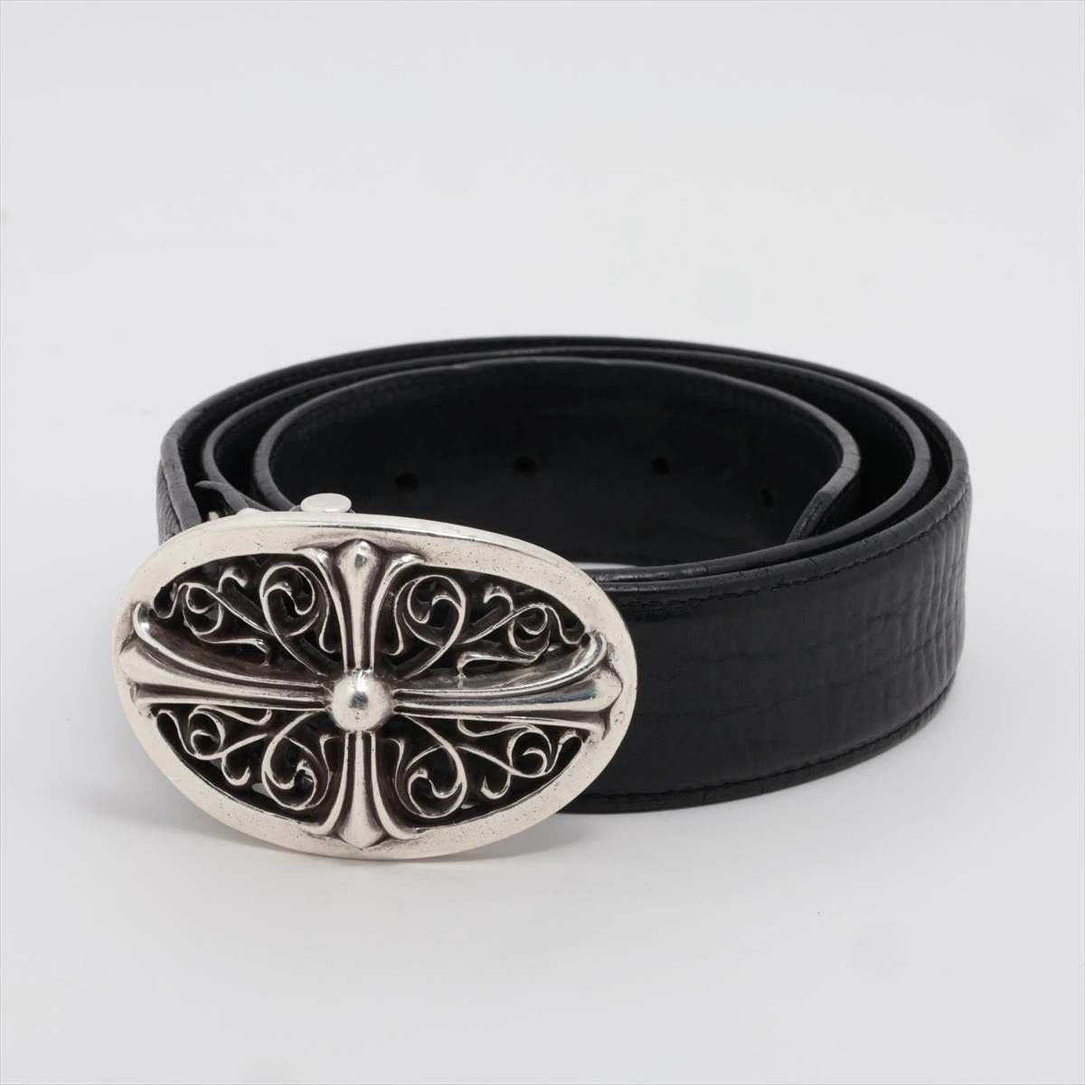 クロムハーツ クラシックオーバル ベルト レザー×925 サイズ34  
