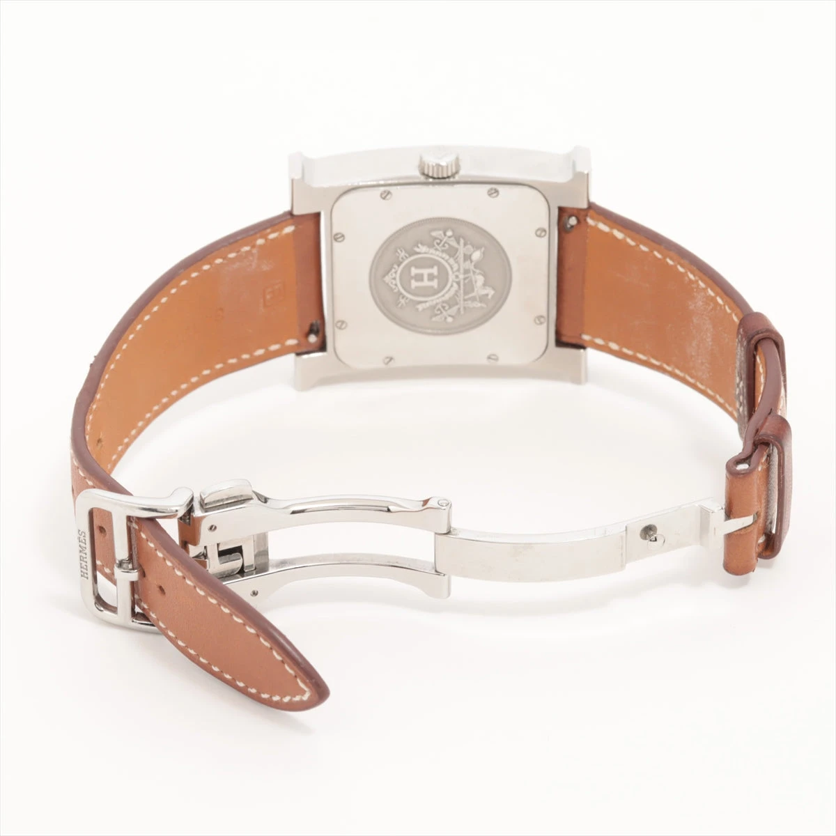 エルメス Hウォッチ HH2.810 SS×革 AT シルバー文字盤 A3367262
