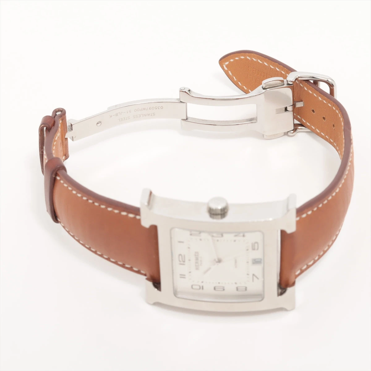 エルメス Hウォッチ HH2.810 SS×革 AT シルバー文字盤 A3367262