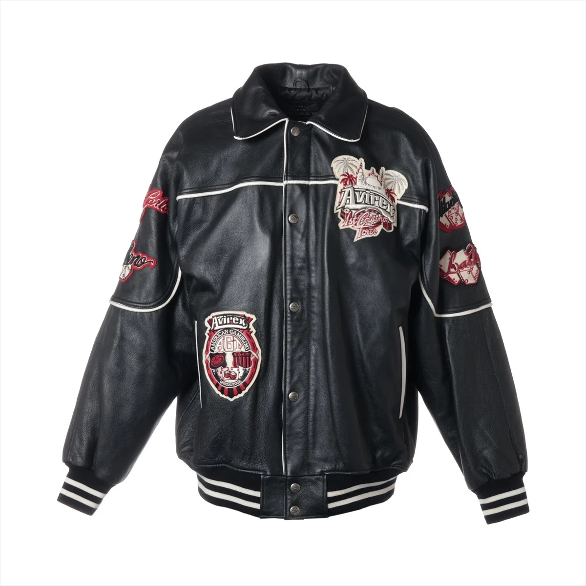 AVIREX アヴィレックス レザー スポーツジャケット ブラック XL AVIREX アビレックス レザー ジャケット スタンド MA-1 MOD MA1