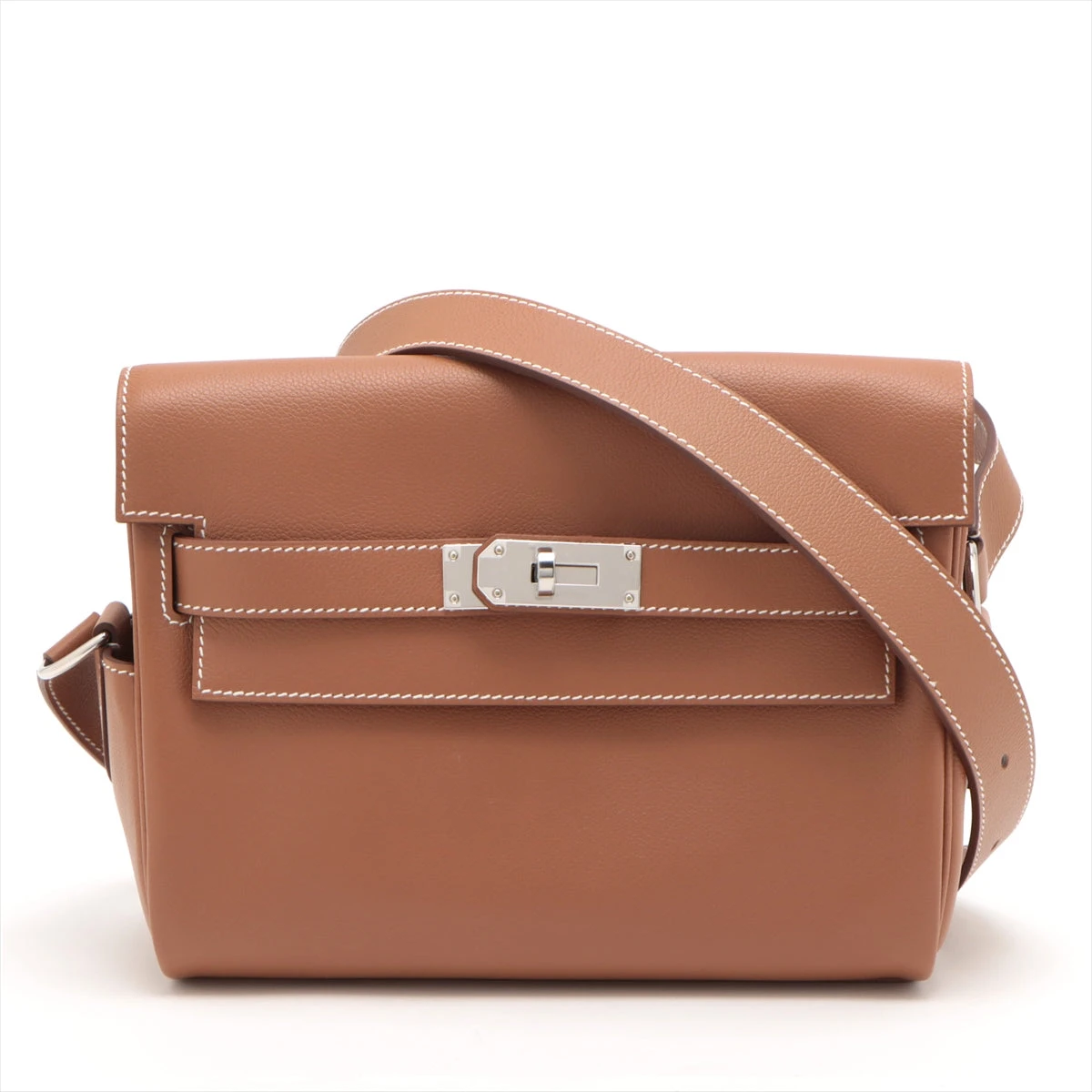 ★SALE【6db1587】エルメス ショルダーバッグ ケリーメッセンジャー エバーカラー ベトン シルバー金具 W刻印【中古】レディース HERMES - ☆最終価格☆SALE【6db1587】エルメス ショルダーバッグ