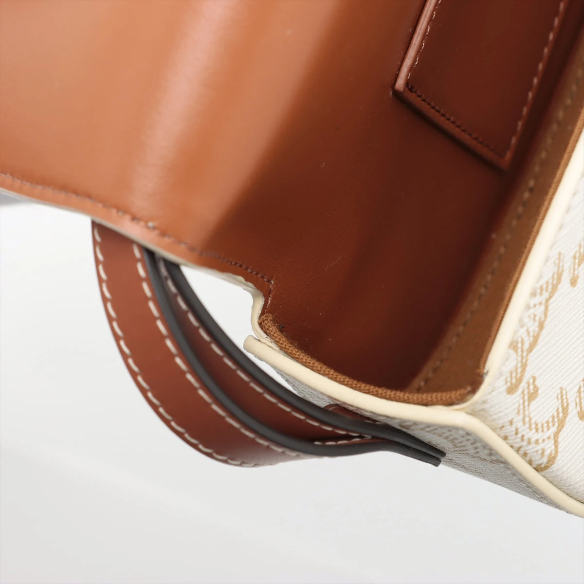 CELINE セリーヌ トリオンフ タブー クラッチ 2WAYバッグ ワンショルダーバッグ ホワイト×ブラウン PVC×レザー ゴールド金具 セリーヌ クラッチタブー PVC×レザー 2WAYショルダーバッグ ホワイト