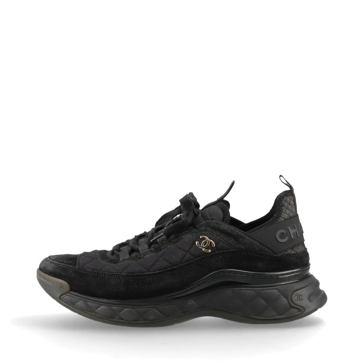 【訳アリ特価】CHANEL シャネル ココマーク　マトラッセ　スニーカー36 シャネル ココマーク マトラッセ スエード×ファブリック スニーカー 41