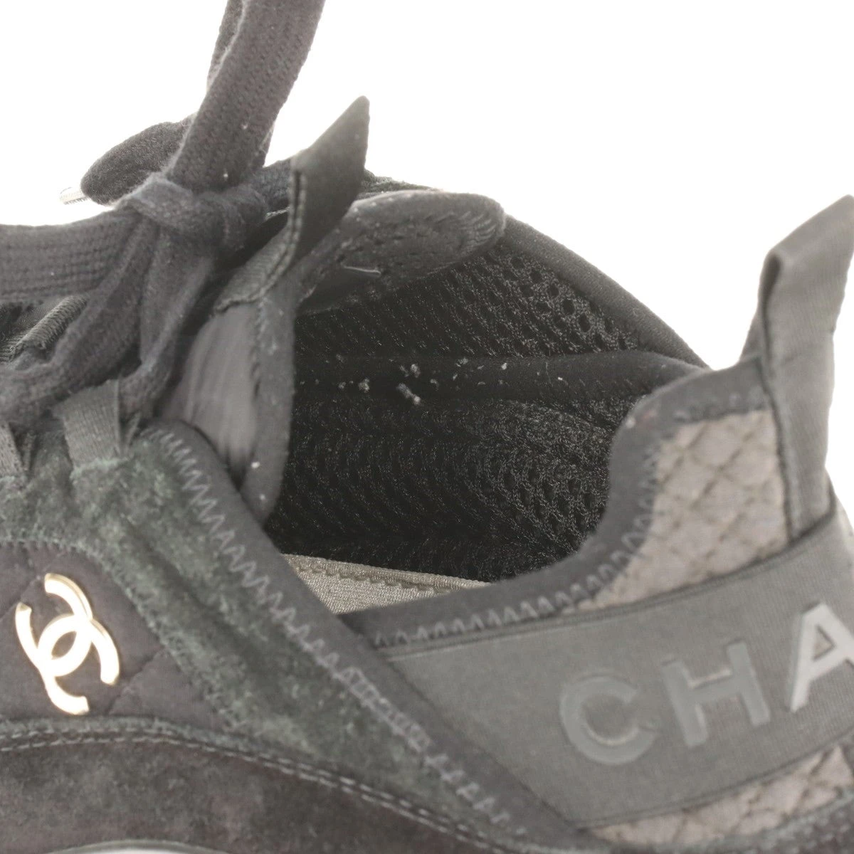 シャネル ココマーク マトラッセ スエード×ファブリック スニーカー 41