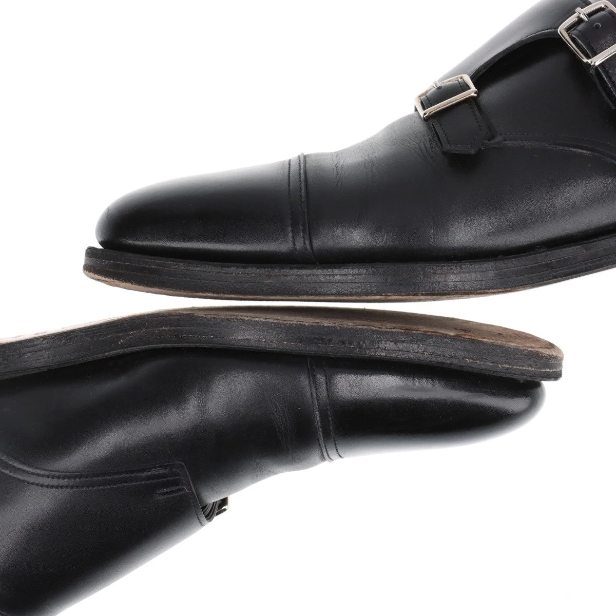 即購入お断りPF参照 ジョンロブダブルモンクストラップ 黒レザーブーツ8/1