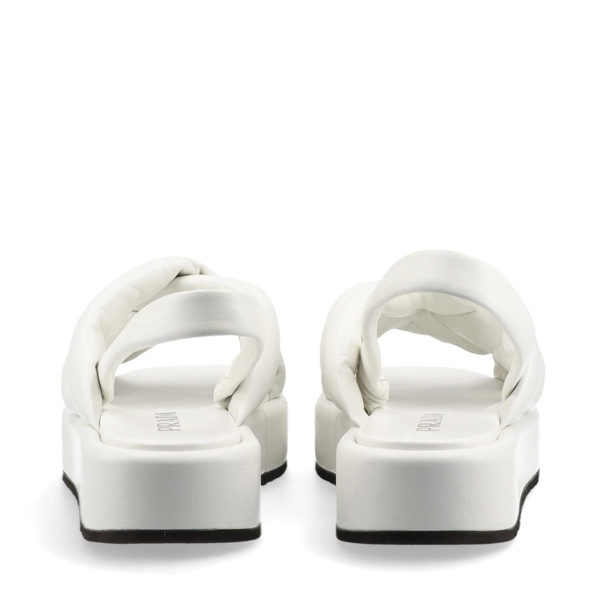 【PRADA】lady's ナッパレザーサンダル ロゴ white／black PRADA】lady's ナッパレザーサンダル ロゴ white／black (PRADA
