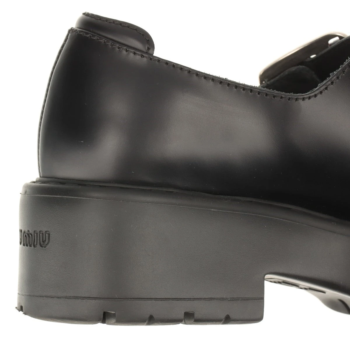 ミュウミュウ メリージェーン レザー ストラップパンプス 36.5