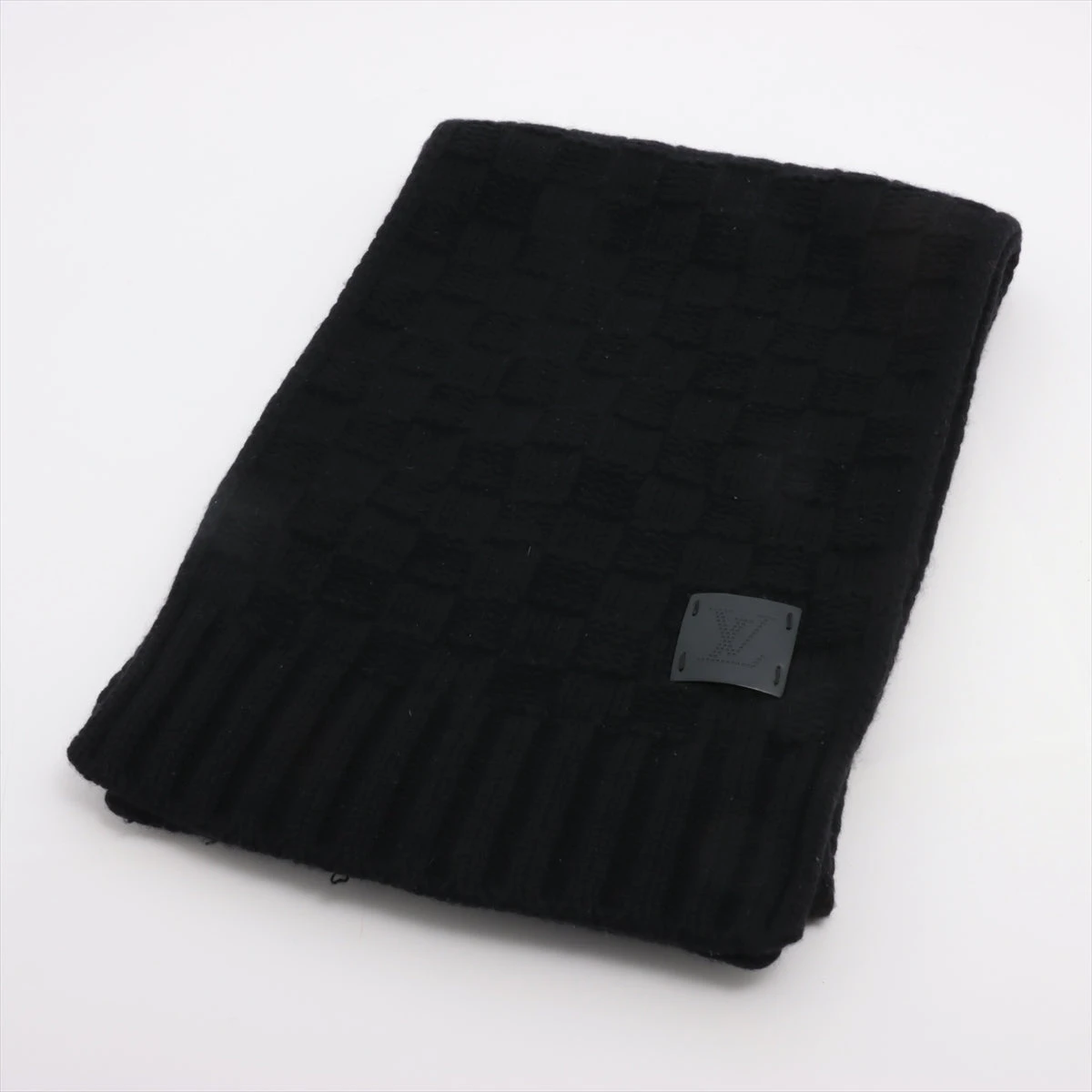 ヴィトン 402775 エシャルプ ダミエ マフラー カシミヤ ブラック