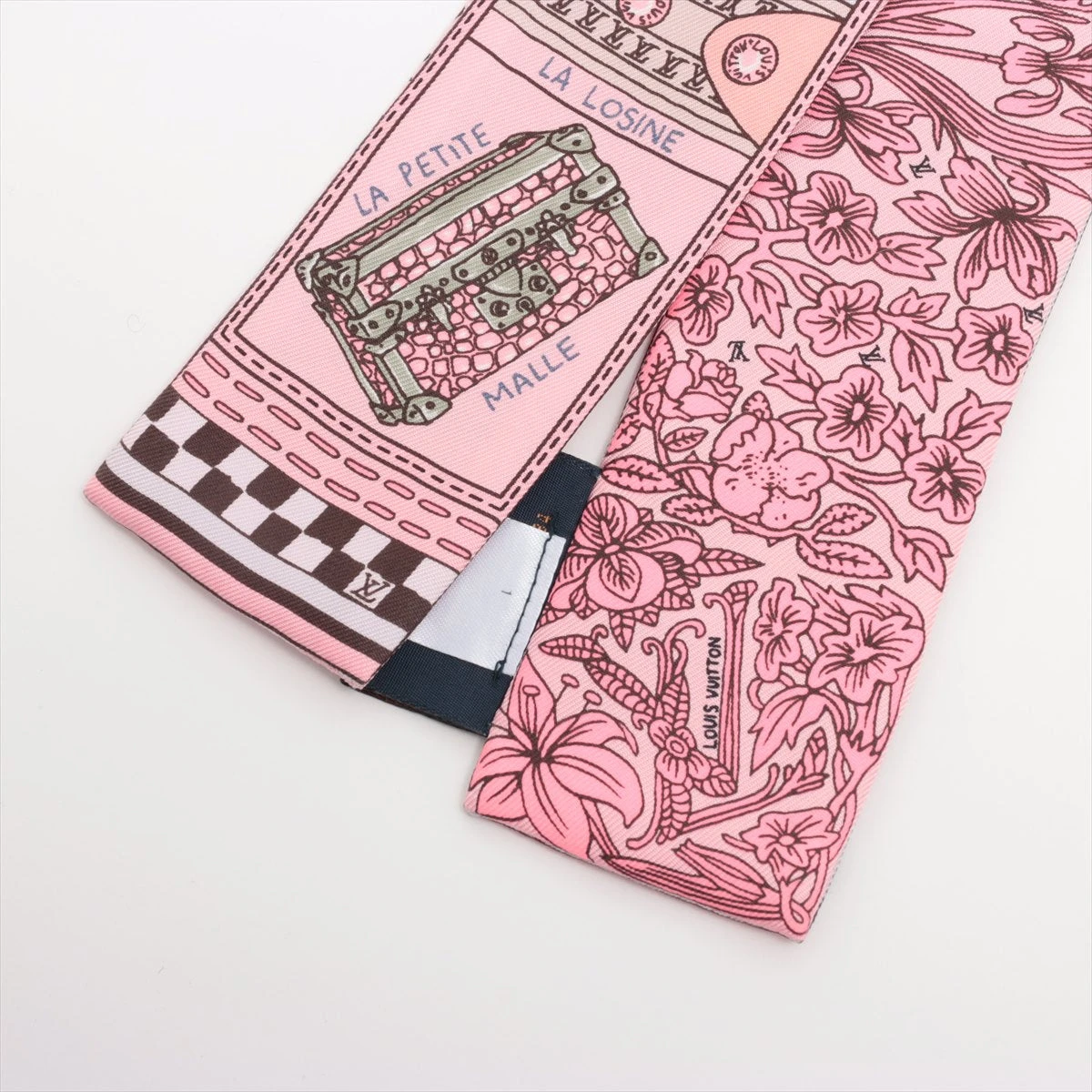 LOUIS VUITTON シルクスカーフ　ベビーピンク ルイヴィトン LOUIS VUITTON ピンク バンドーBB フラワーズ
