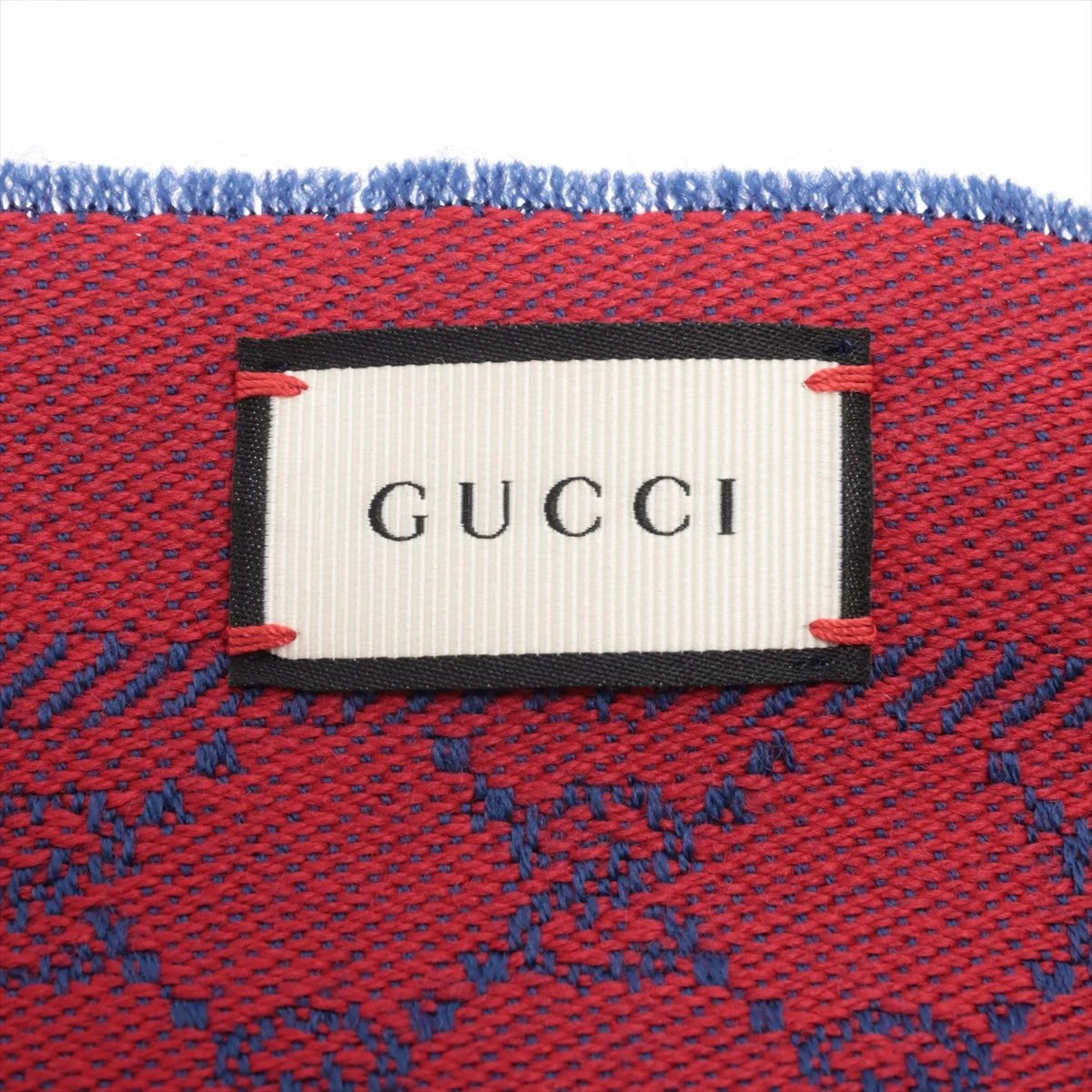 グッチ 411115 3G200 GGジャガード マフラー ウール ブルー