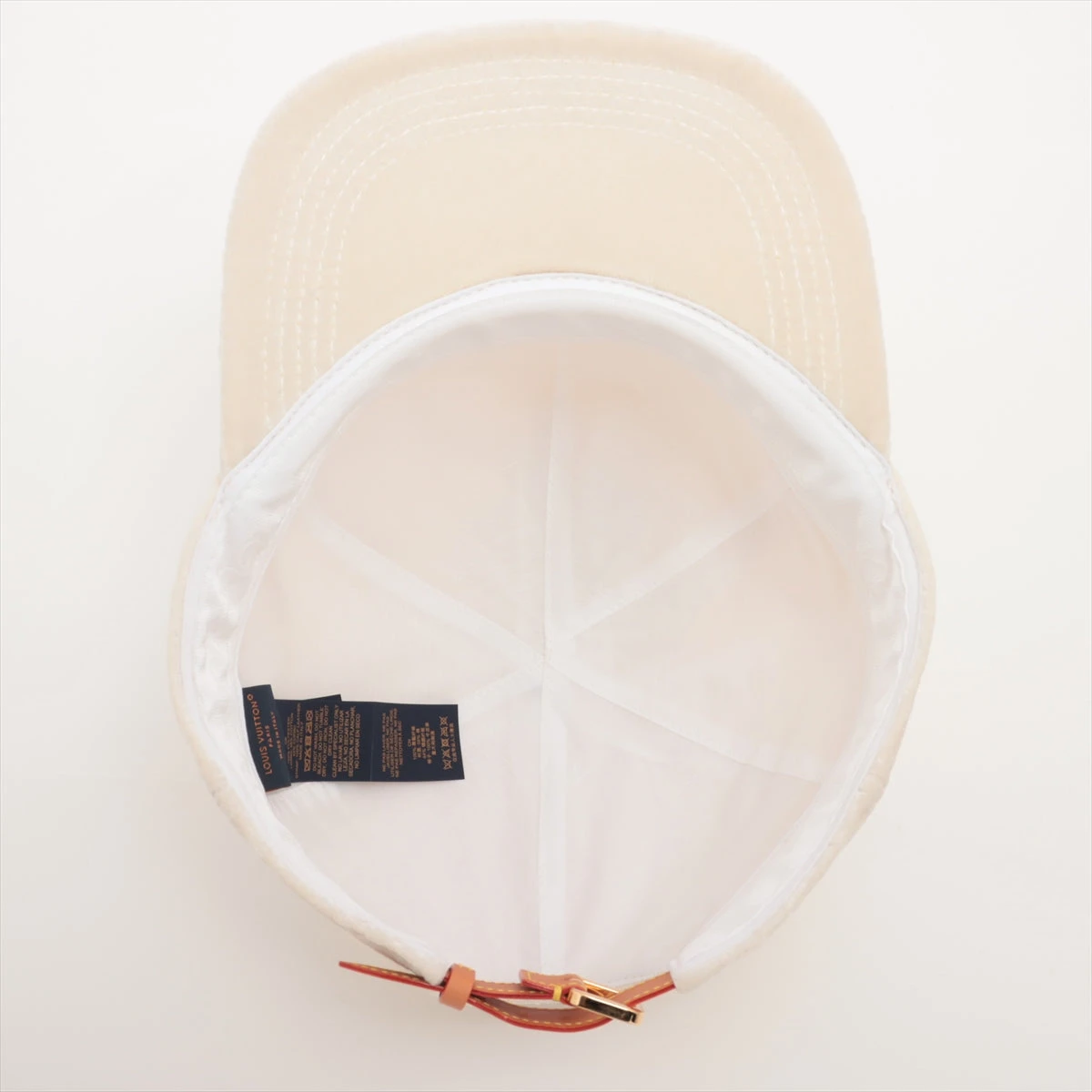ヴィトンキャップ　モノグラム ベルベット MP3420 アイボリー Louis Vuitton MP3420 Monogram Velvet Baseball Cap 59cm