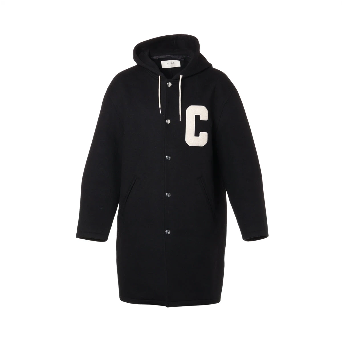 セリーヌ 23AW ウール コート 48 メンズ ブラック ライナー付  